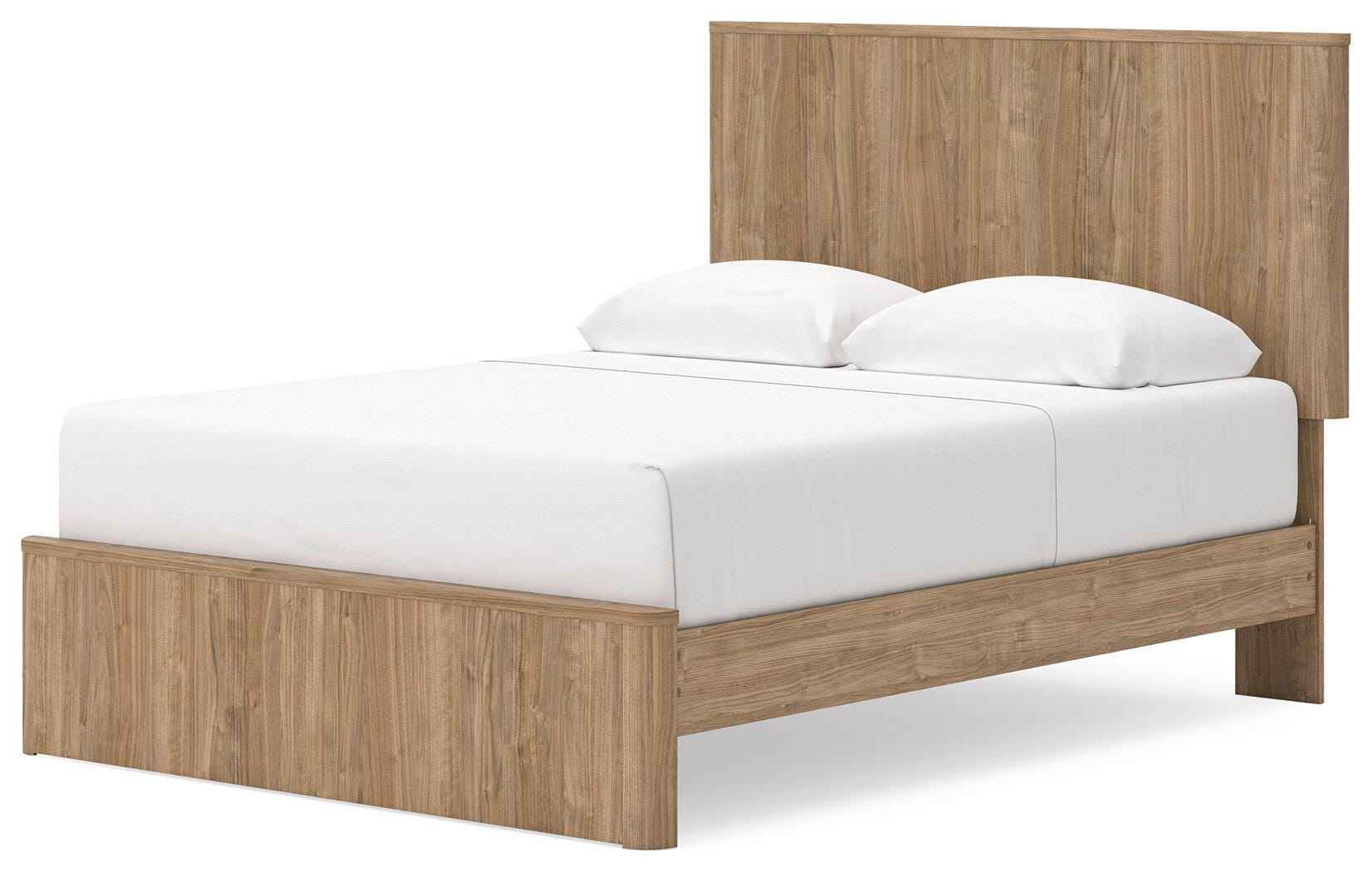 Gramburg Warm Natural Brown Queen Panel Platform Bed - Image 4