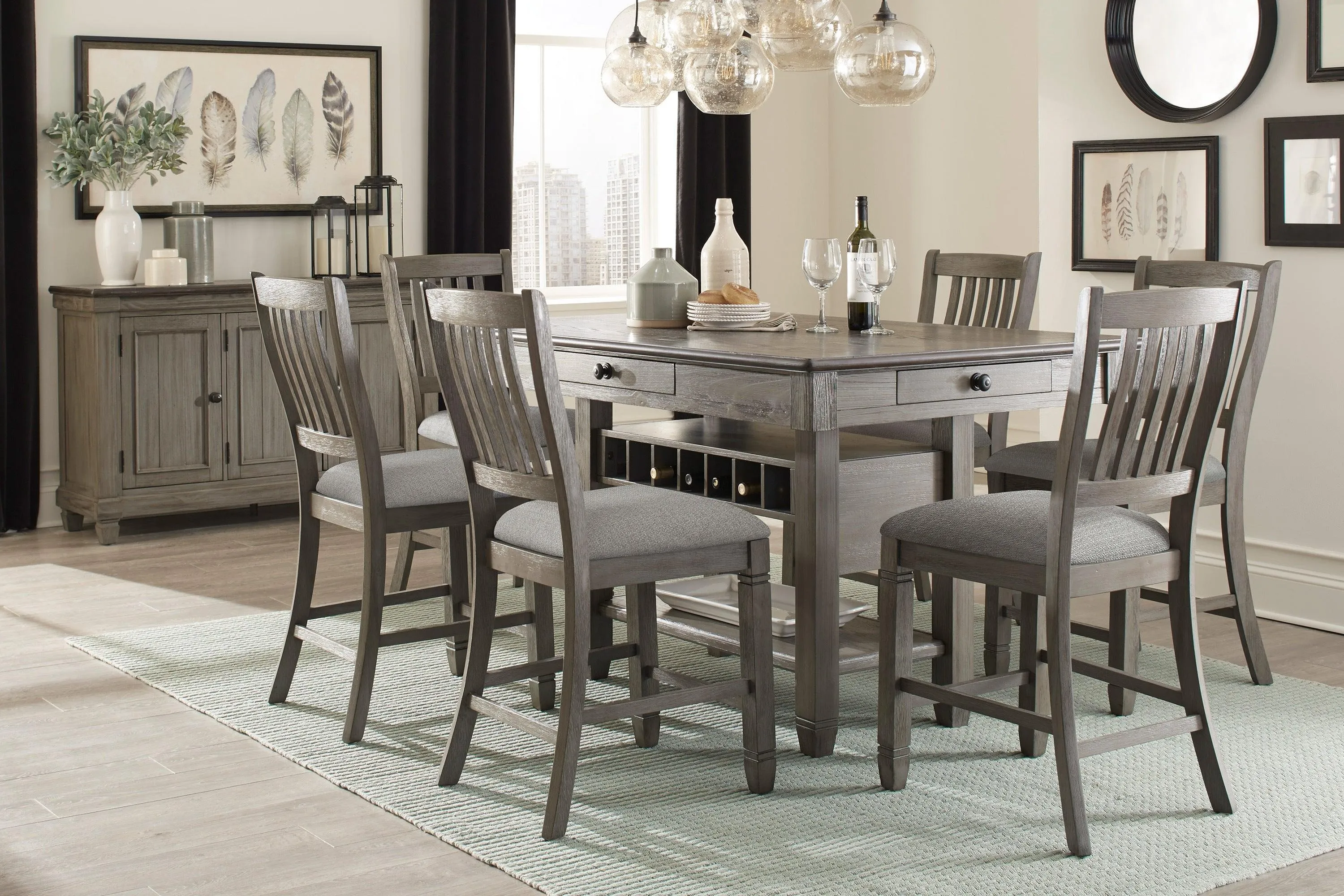 Granby Antique Gray Counter Height Table - Image 2