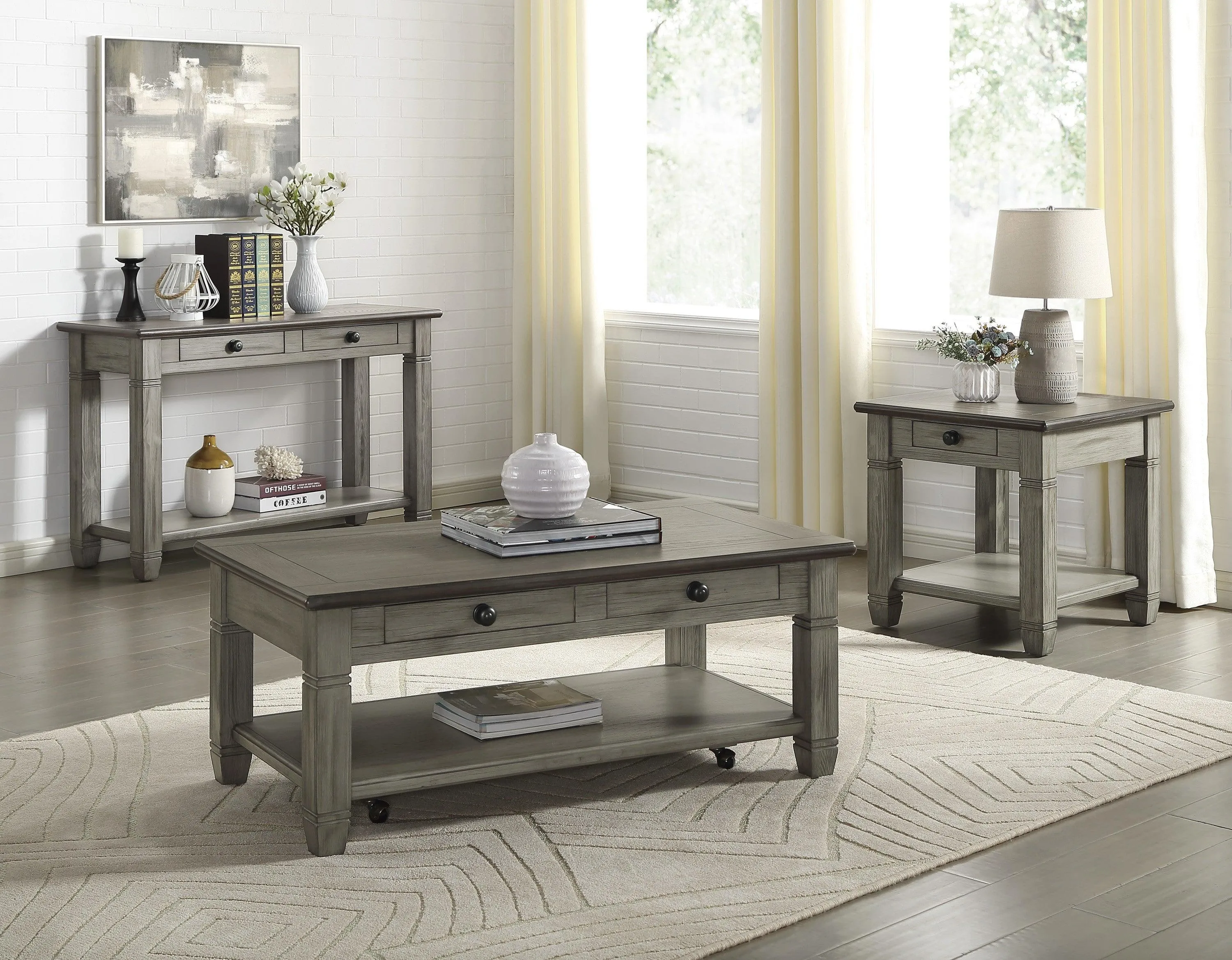 Granby Antique Gray Sofa Table - Image 2