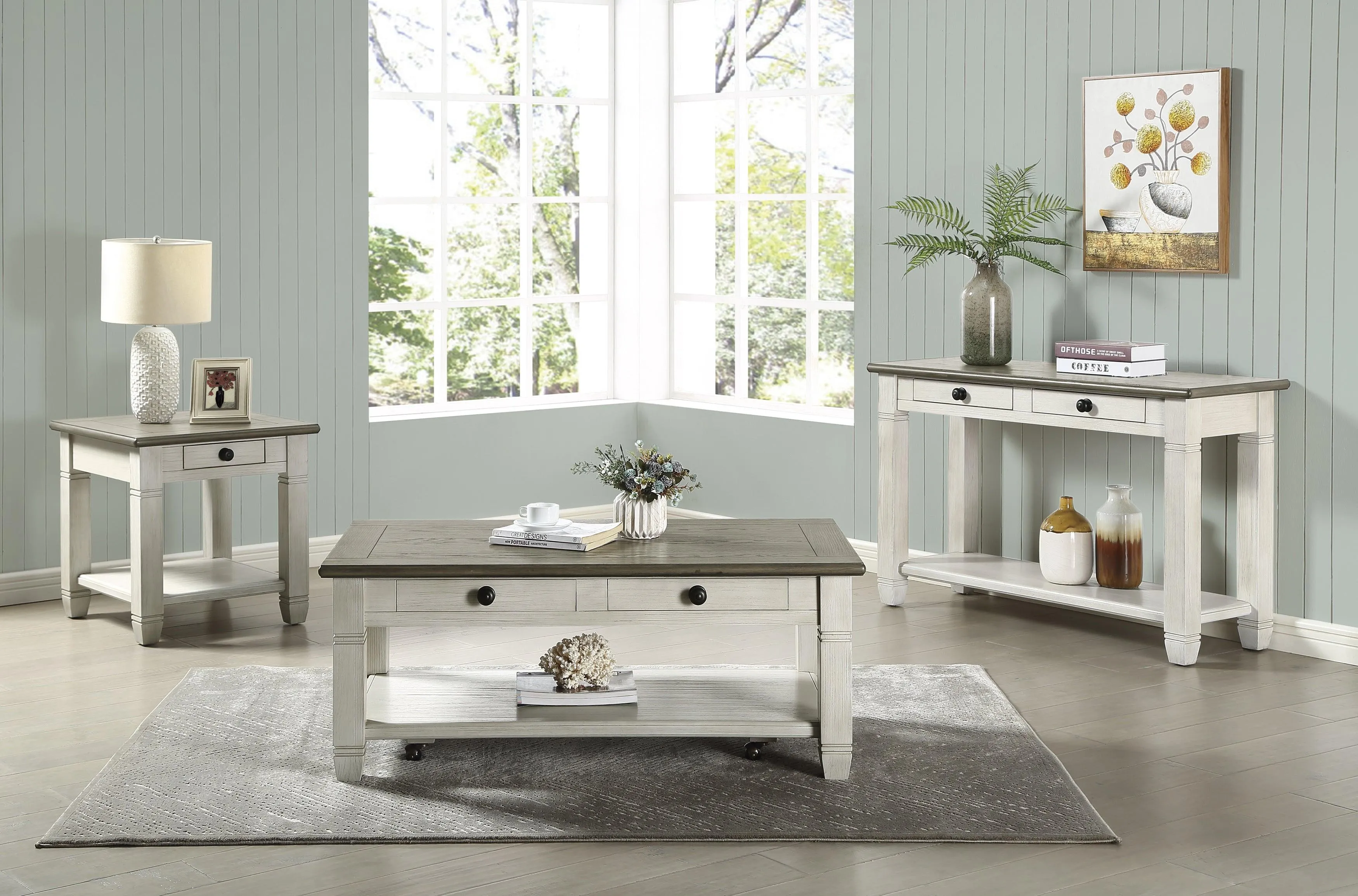 Granby Antique White End Table - Image 2