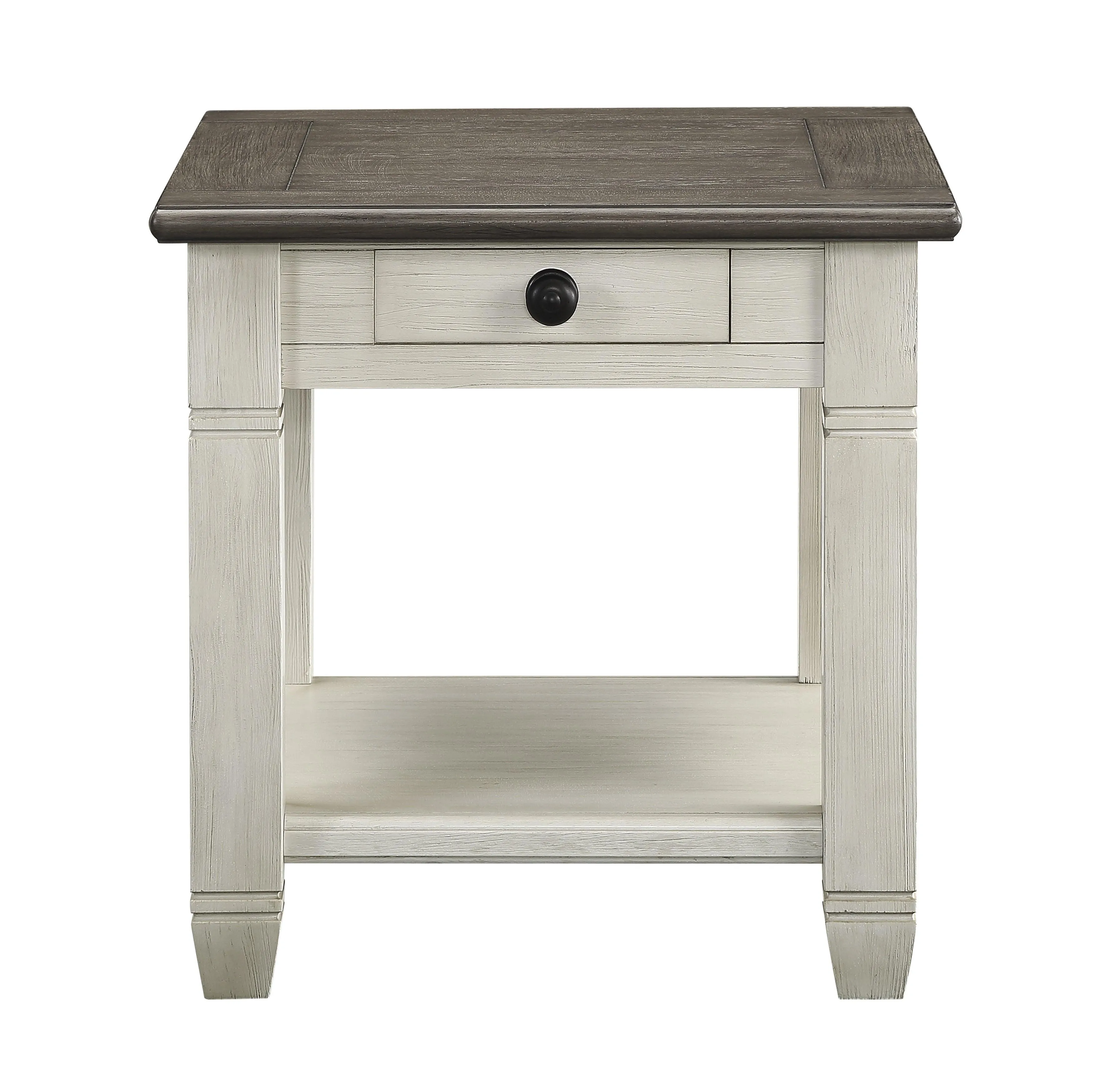 Granby Antique White End Table - Image 3