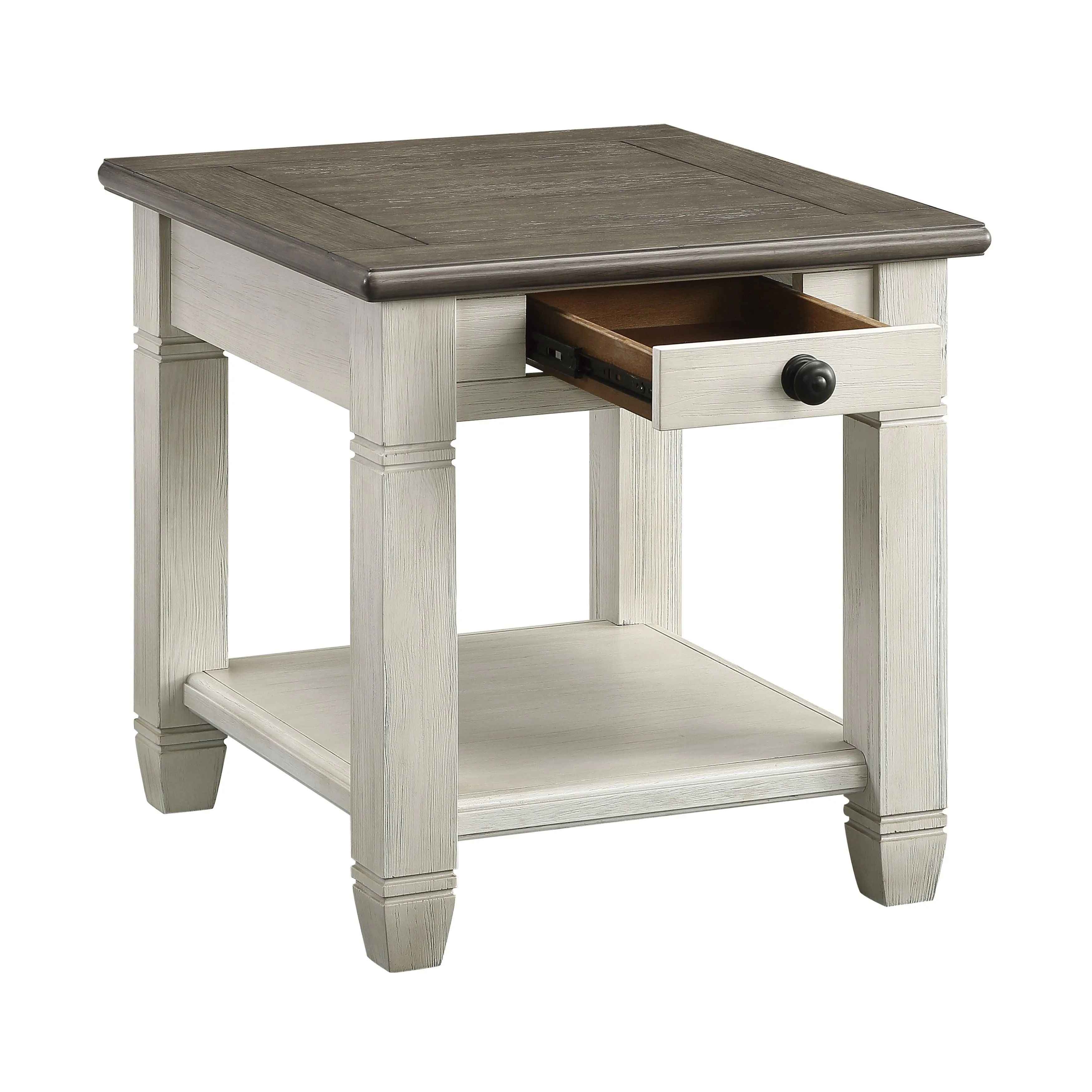 Granby Antique White End Table - Image 4