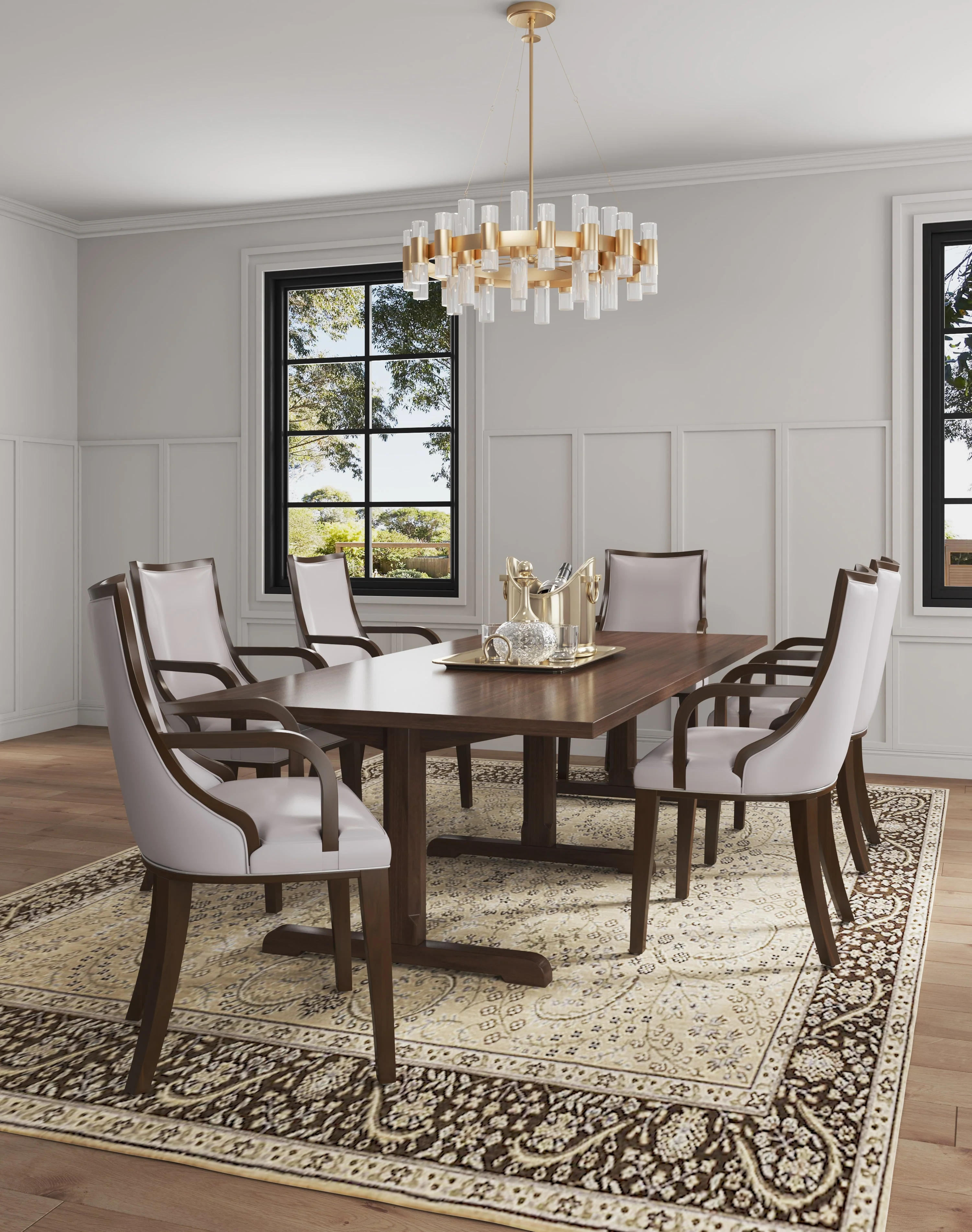 Grand 6-Piece Dining Chairs in Light Grey - Image 2
