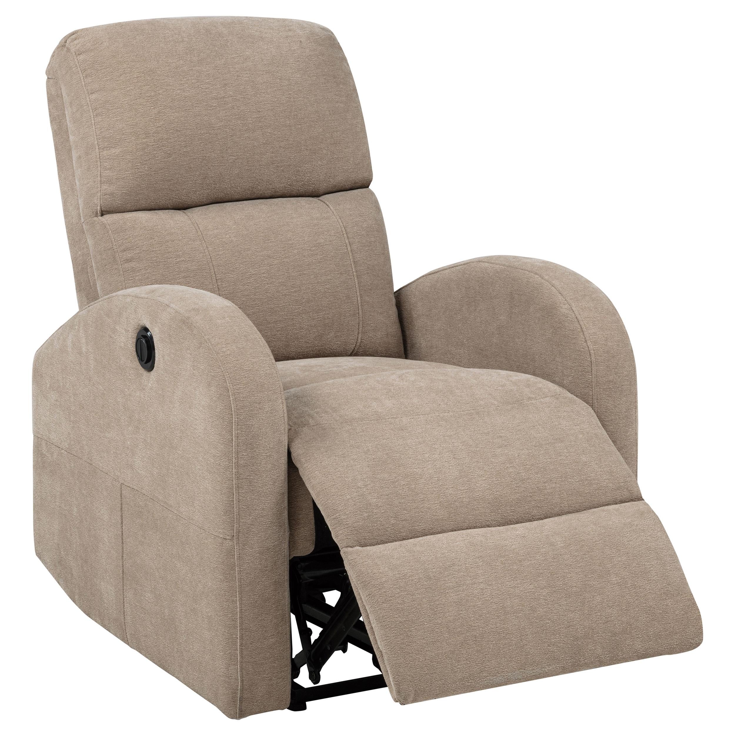Grant Camel Fabric Upholstered Power Recliner Chair - Image 3
