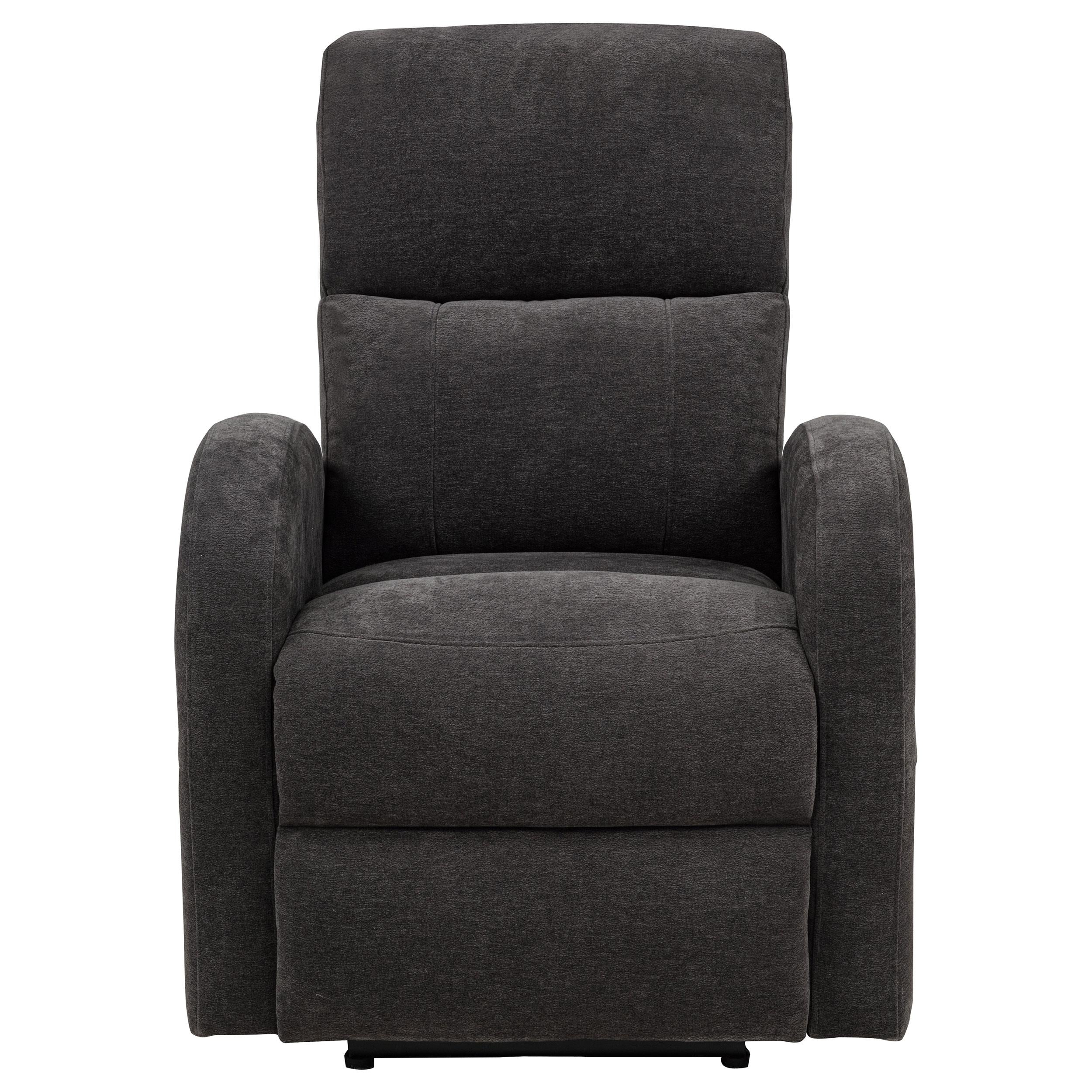 Grant Charcoal Gray Fabric Upholstered Power Recliner Chair - Image 6