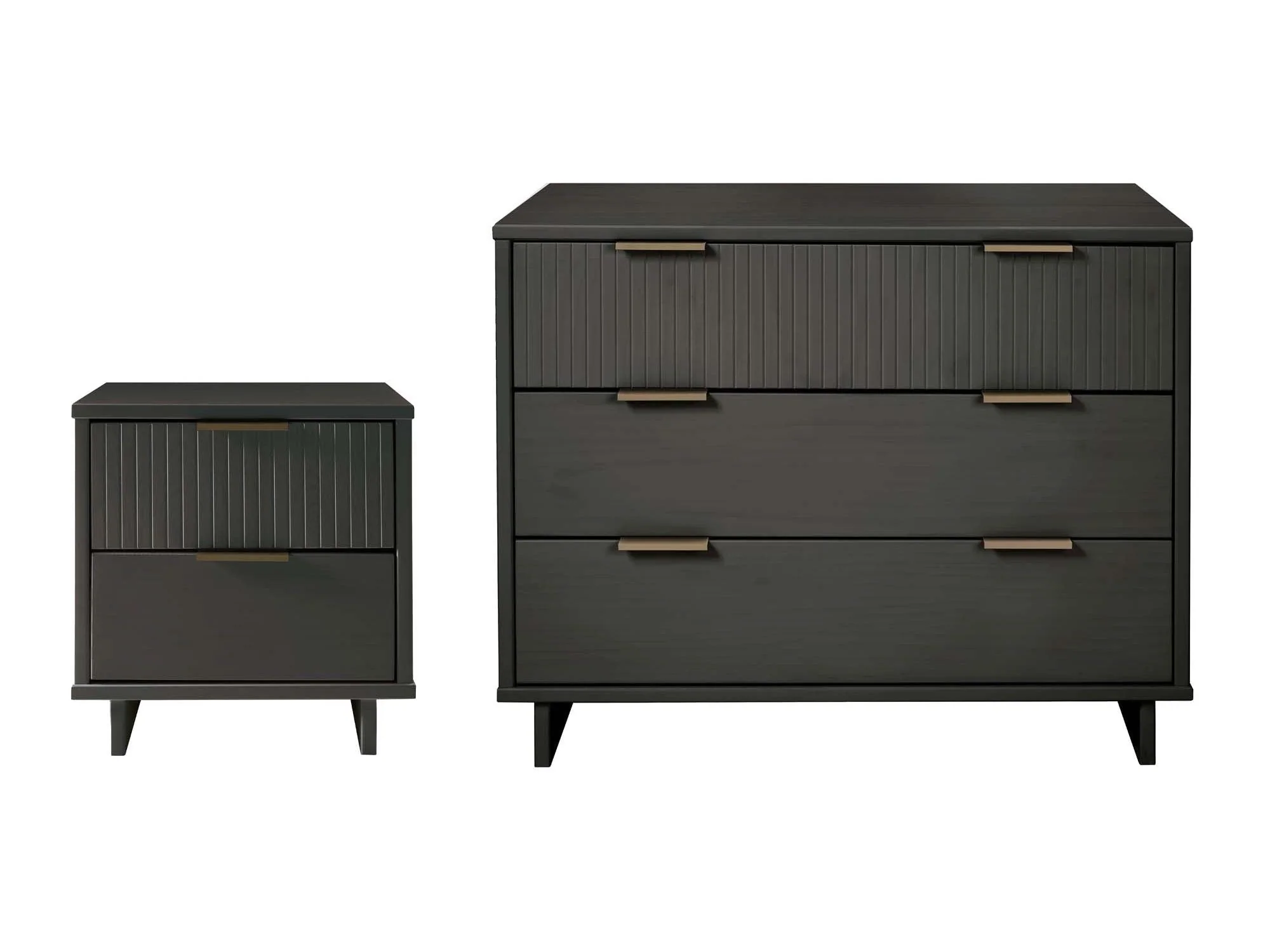 Granville 2-Piece Standard Dresser and Nightstand Set in Dark Grey