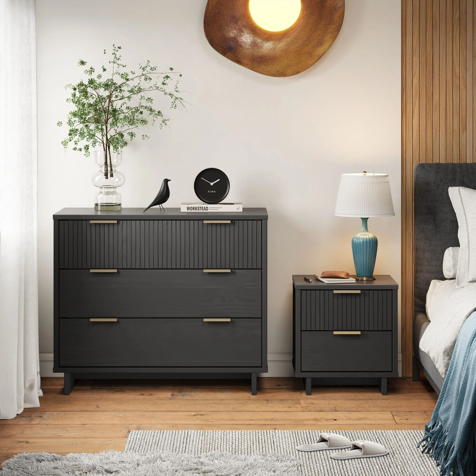 Granville 2-Piece Standard Dresser and Nightstand Set in Dark Grey - Image 2
