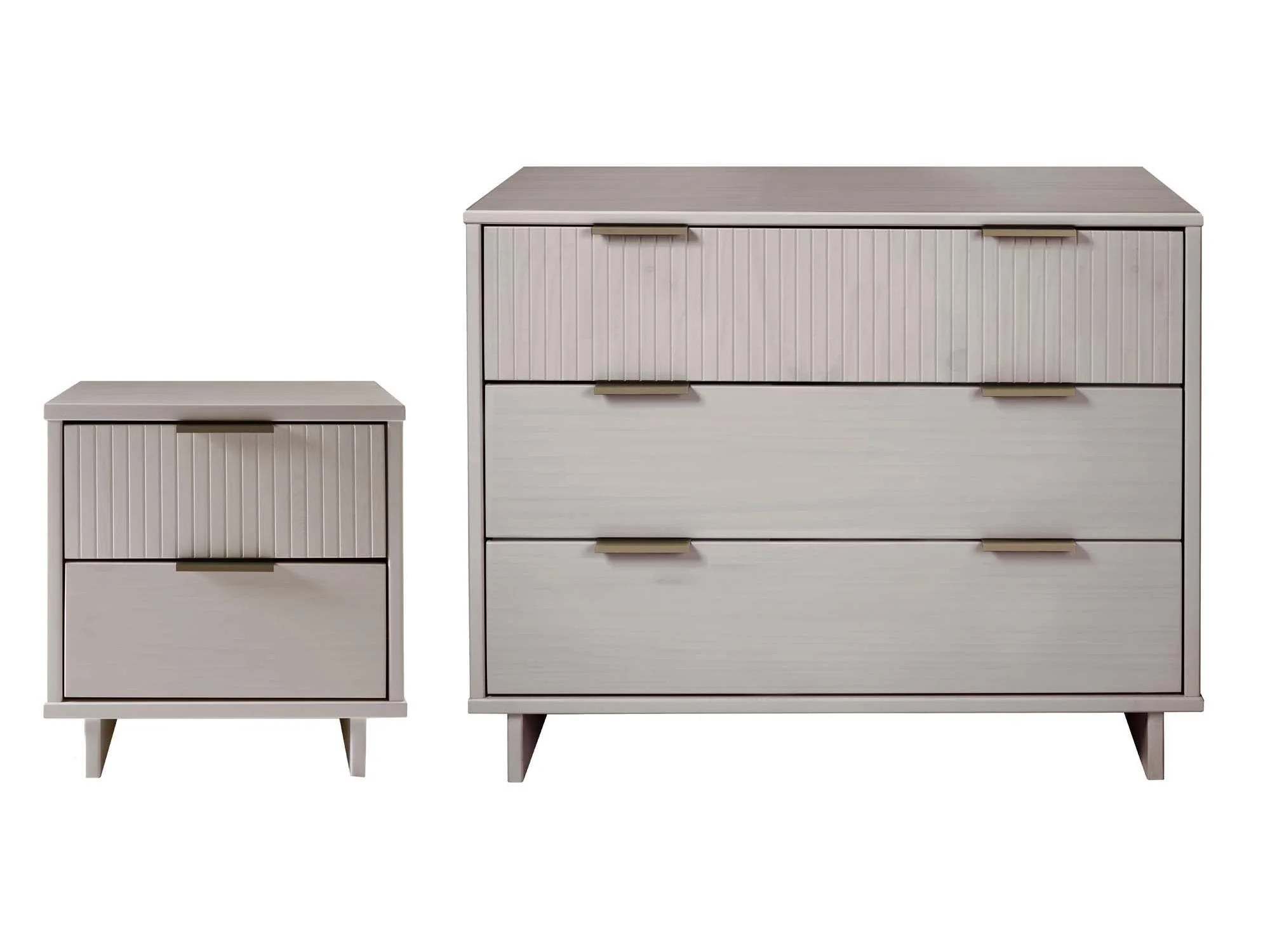 Granville 2-Piece Standard Dresser and Nightstand Set in Light Grey
