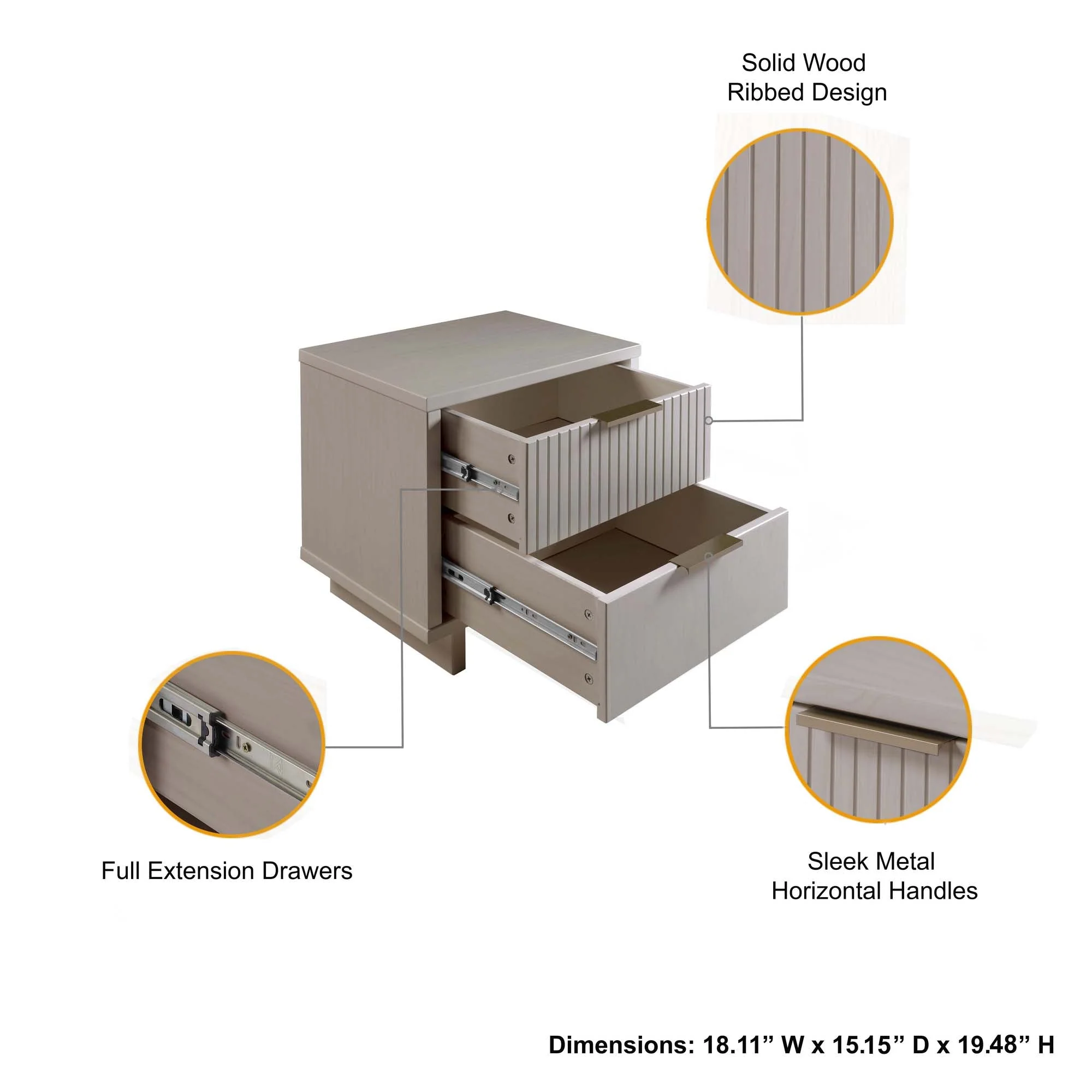 Granville 2-Piece Standard Dresser and Nightstand Set in Light Grey - Image 6