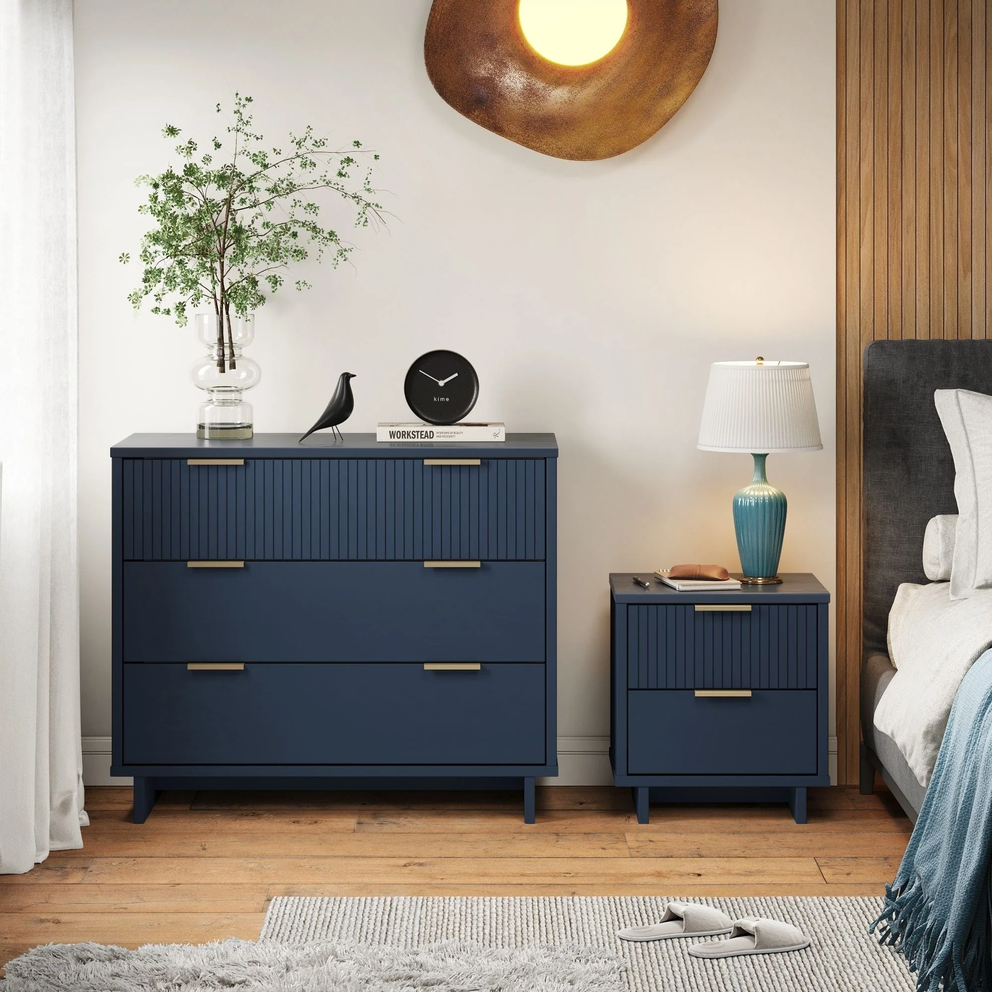 Granville 2-Piece Standard Dresser and Nightstand Set in Midnight Blue - Image 2
