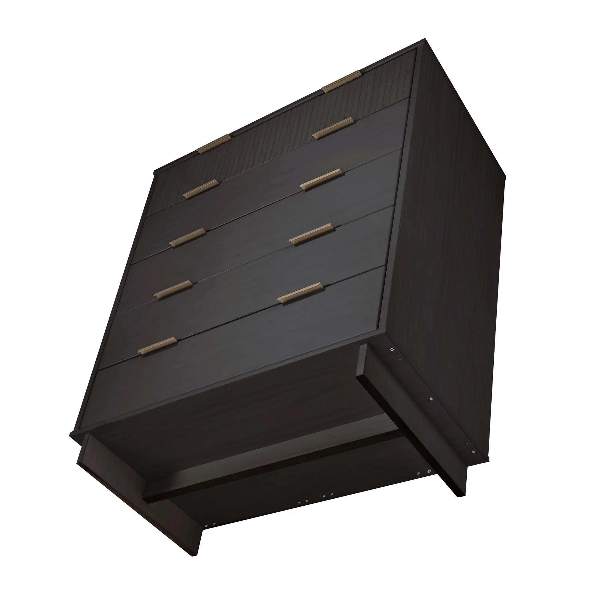Granville 2-Piece Tall Chest and Double Dresser Set in Dark Grey - Image 12