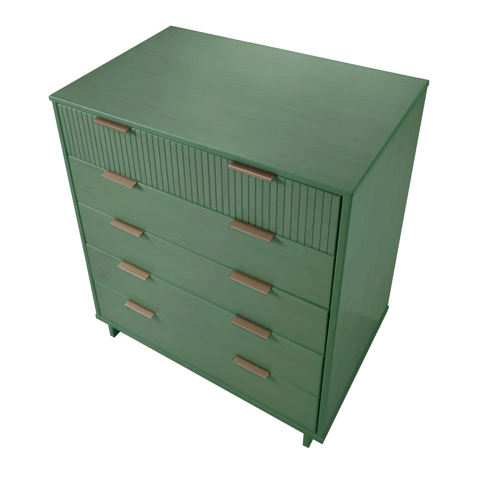 Granville 2-Piece Tall Chest and Standard Dresser Set in Sage Green - Image 17