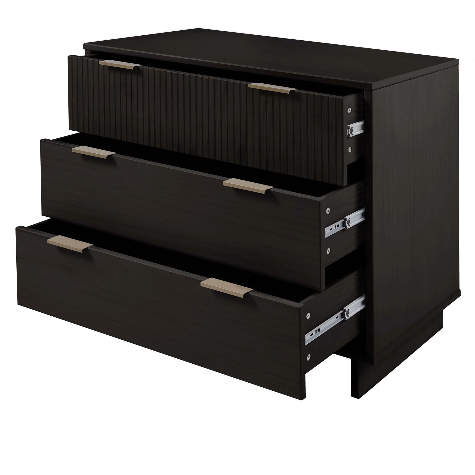 Granville 2-Piece Tall Narrow and Standard Dresser Set in Black - Image 20