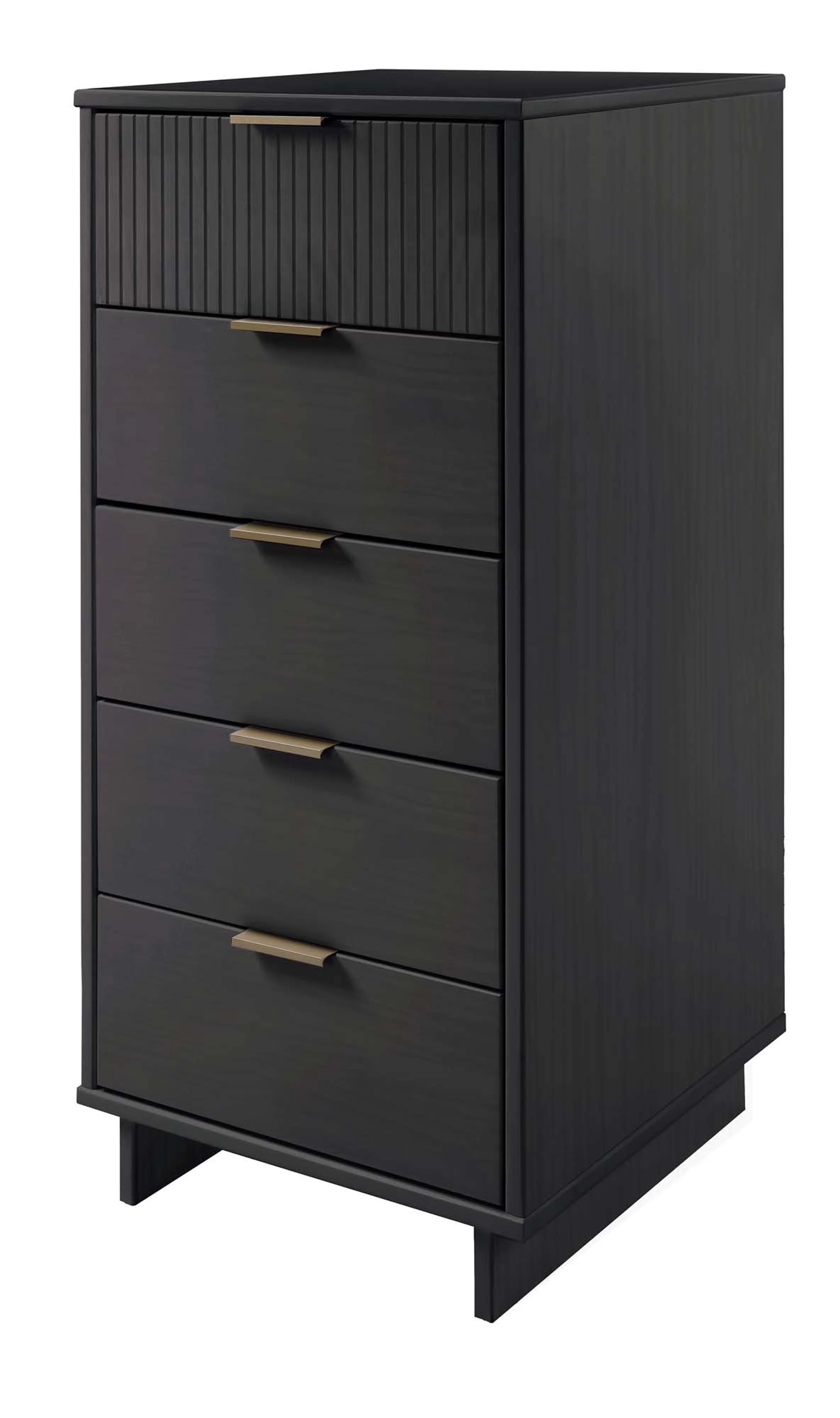 Granville 3-Piece Standard Dresser, Tall Narrow Chest and Nightstand Set in Dark Grey - Image 10
