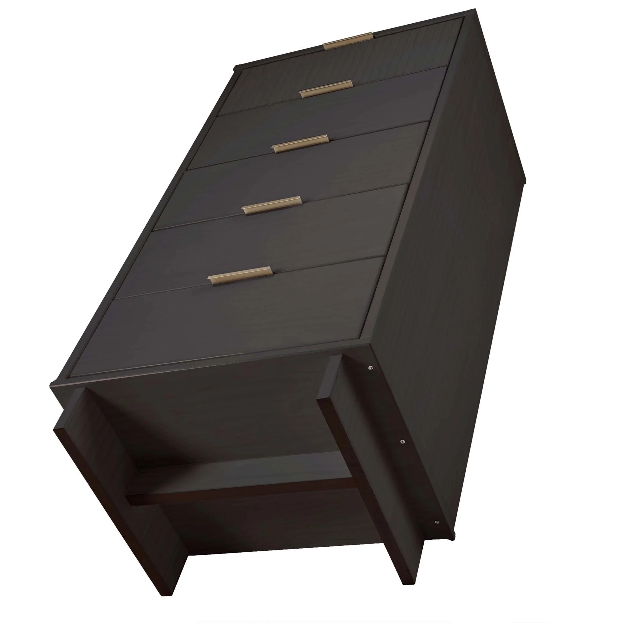 Granville 3-Piece Standard Dresser, Tall Narrow Chest and Nightstand Set in Dark Grey - Image 14