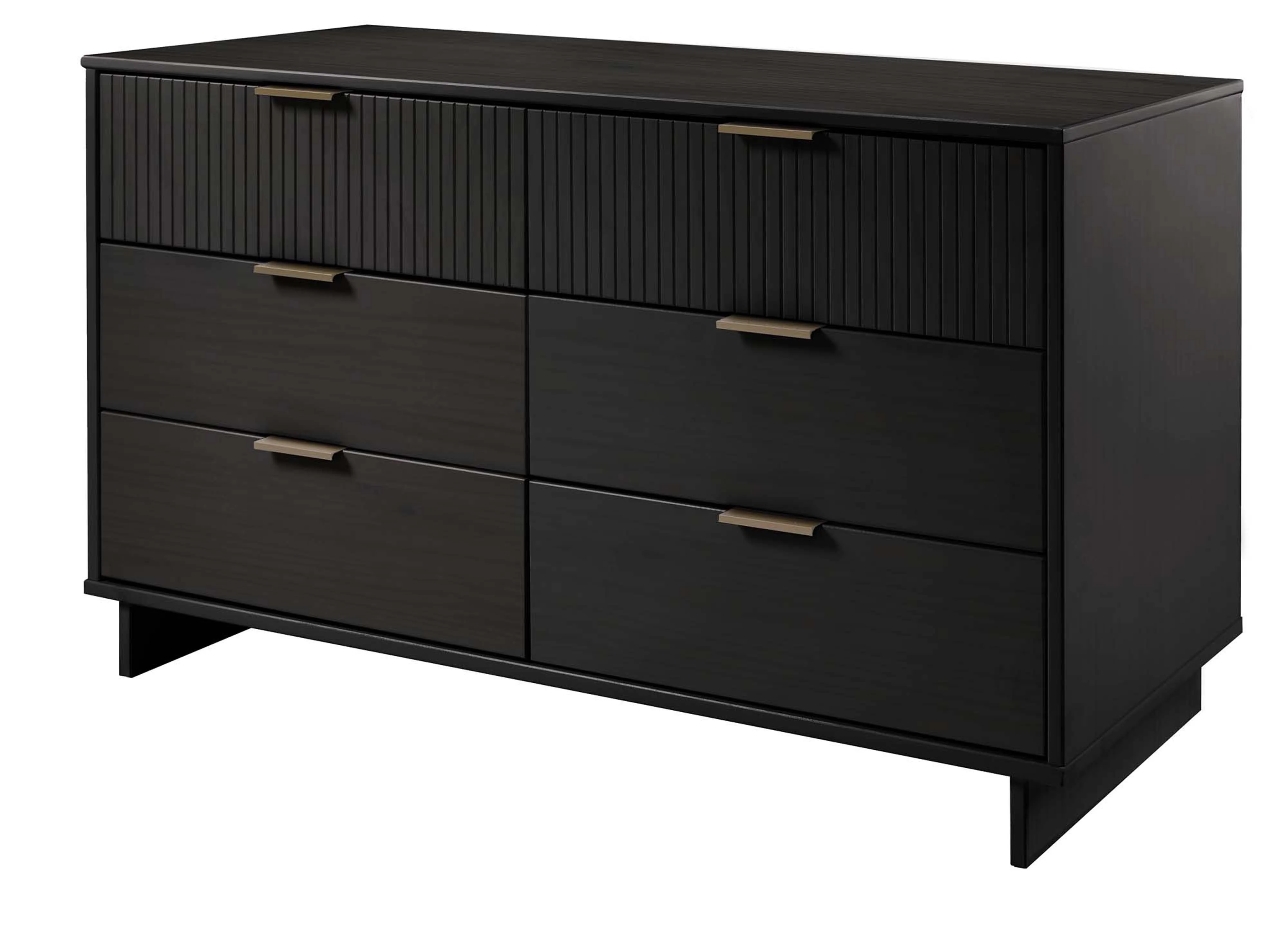 Granville 3-Piece Tall Narrow Chest, Double Dresser and Nightstand Set in Black - Image 17