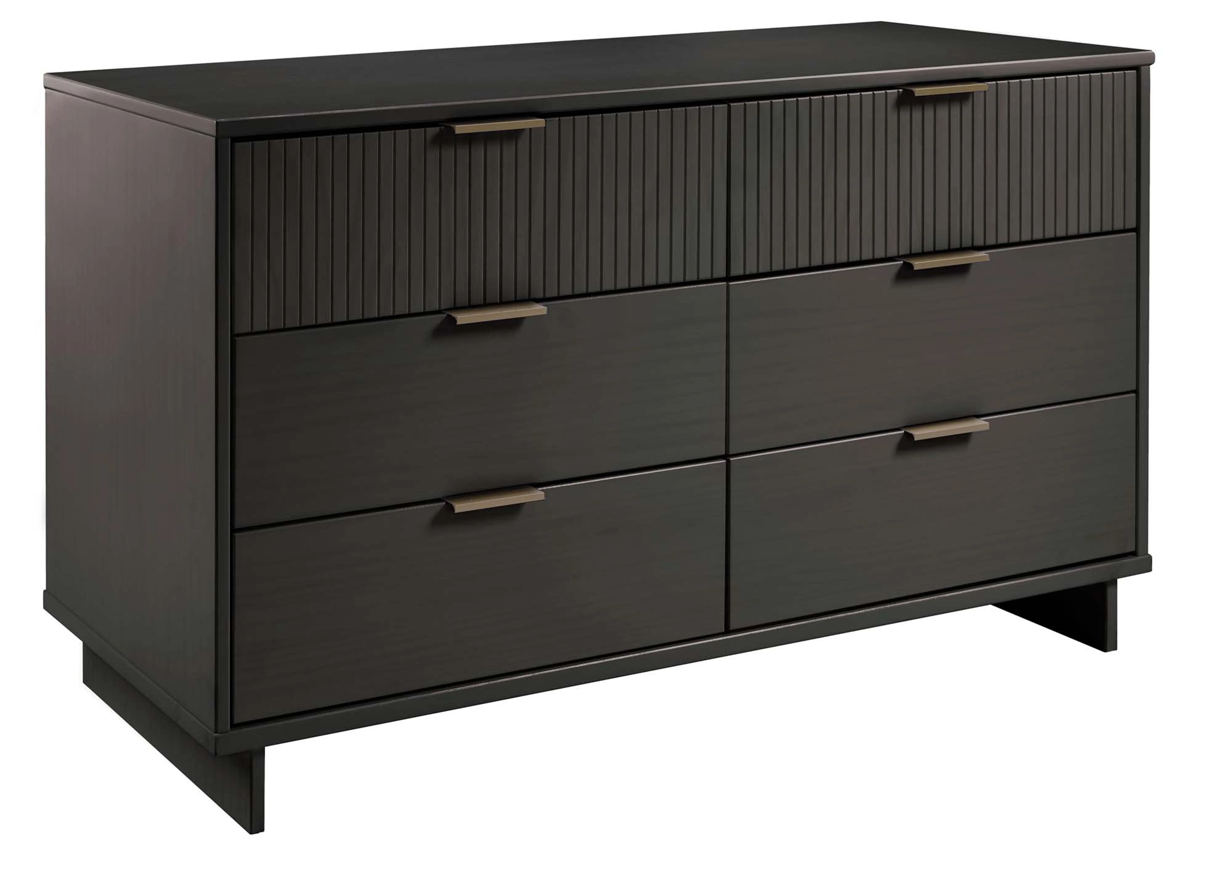 Granville 3-Piece Tall Narrow Chest, Double Dresser and Nightstand Set in Dark Grey - Image 18