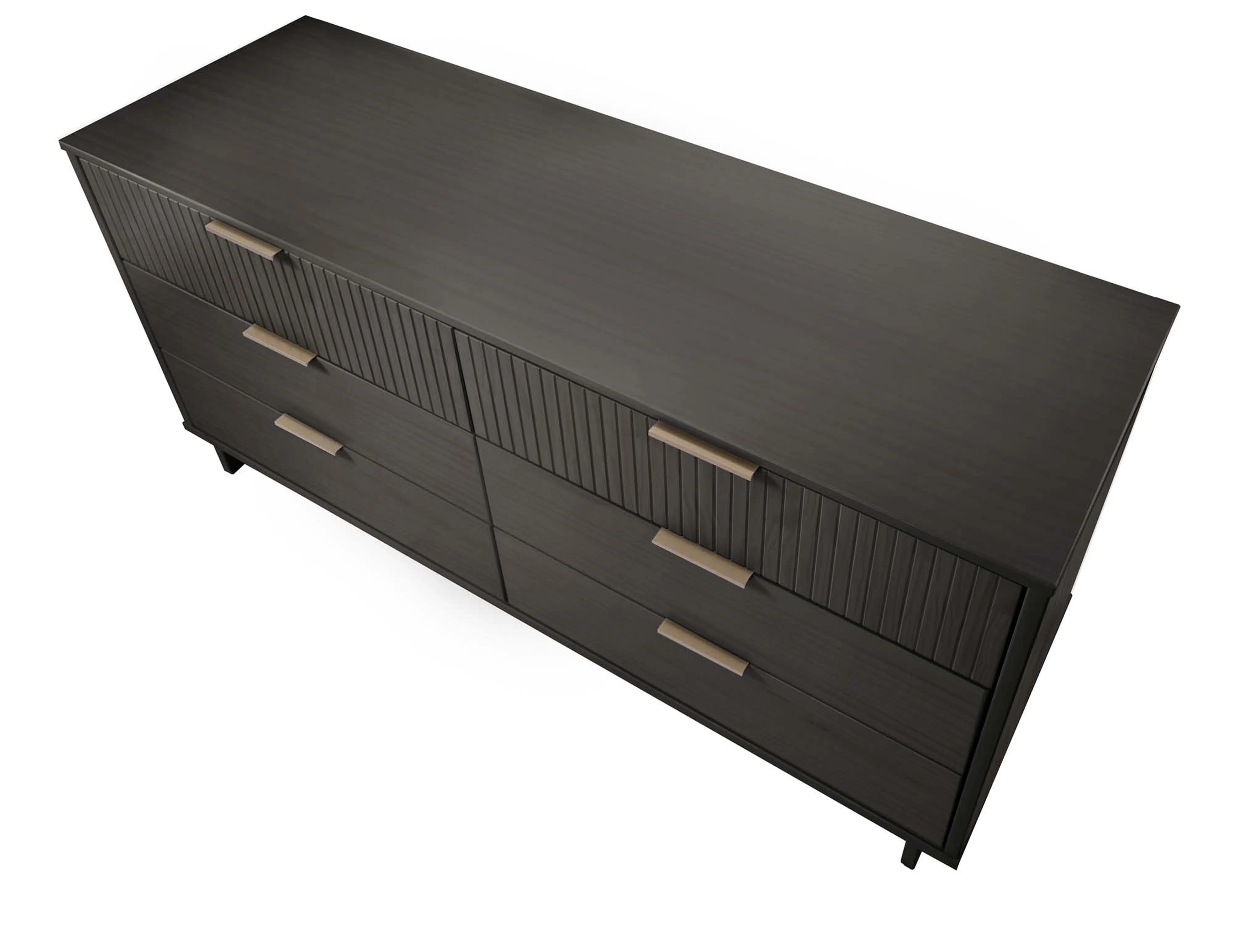Granville 3-Piece Tall Narrow Chest, Double Dresser and Nightstand Set in Dark Grey - Image 20