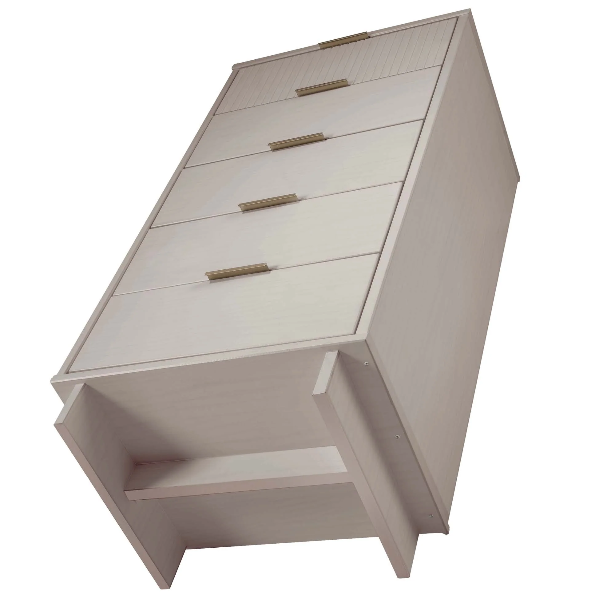 Granville 3-Piece Tall Narrow Chest, Double Dresser and Nightstand Set in Light Grey - Image 14