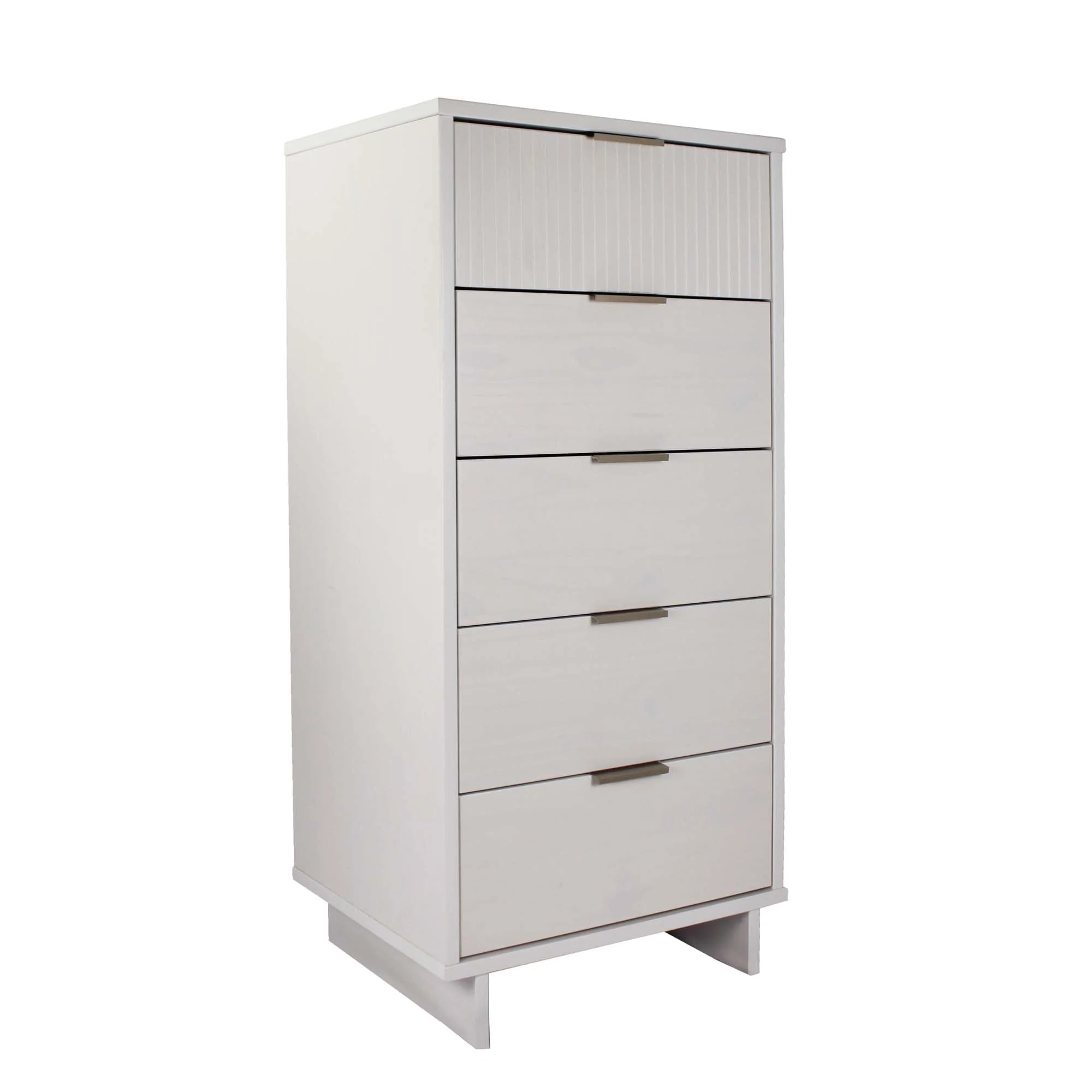 Granville 3-Piece Tall Narrow Chest, Double Dresser and Nightstand Set in White - Image 11