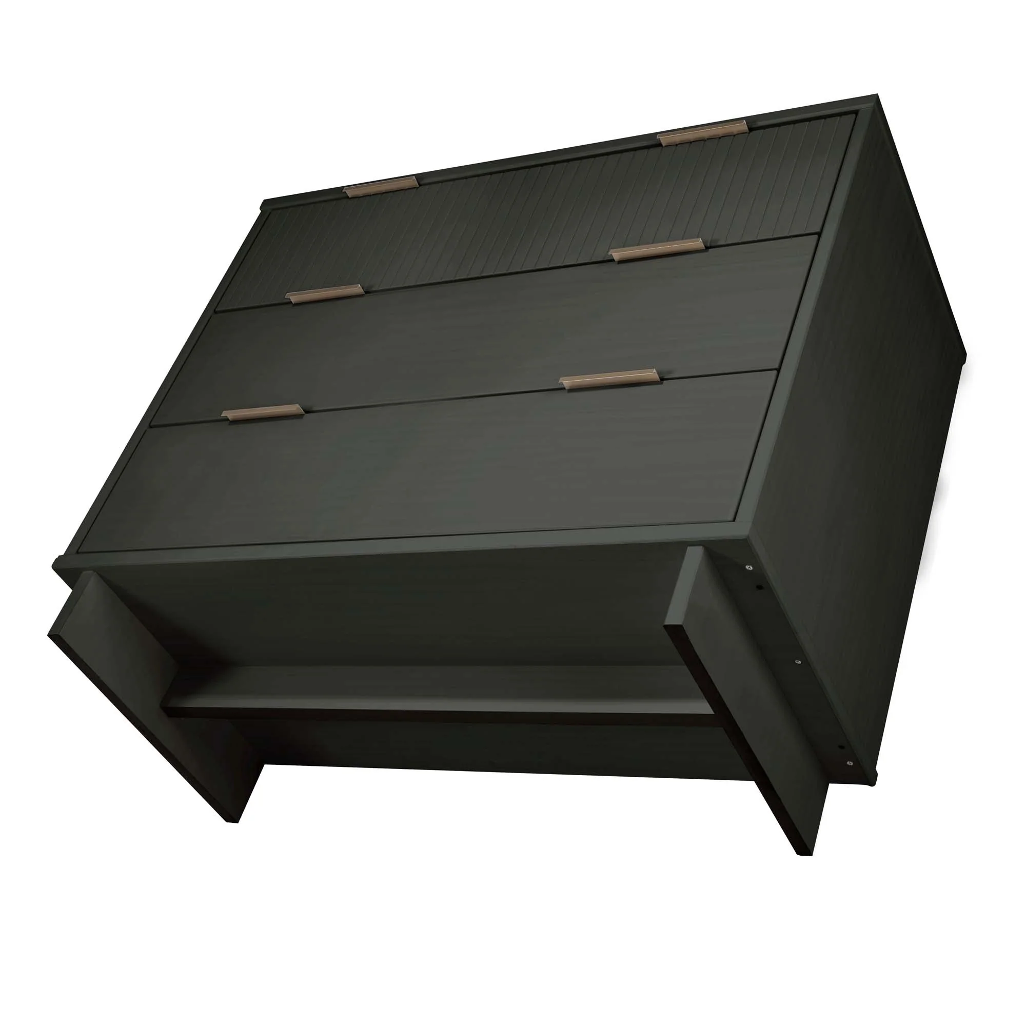Granville 3-Piece Tall Narrow Chest, Double Dresser Set and Standard Dresser Set in Dark Grey - Image 21