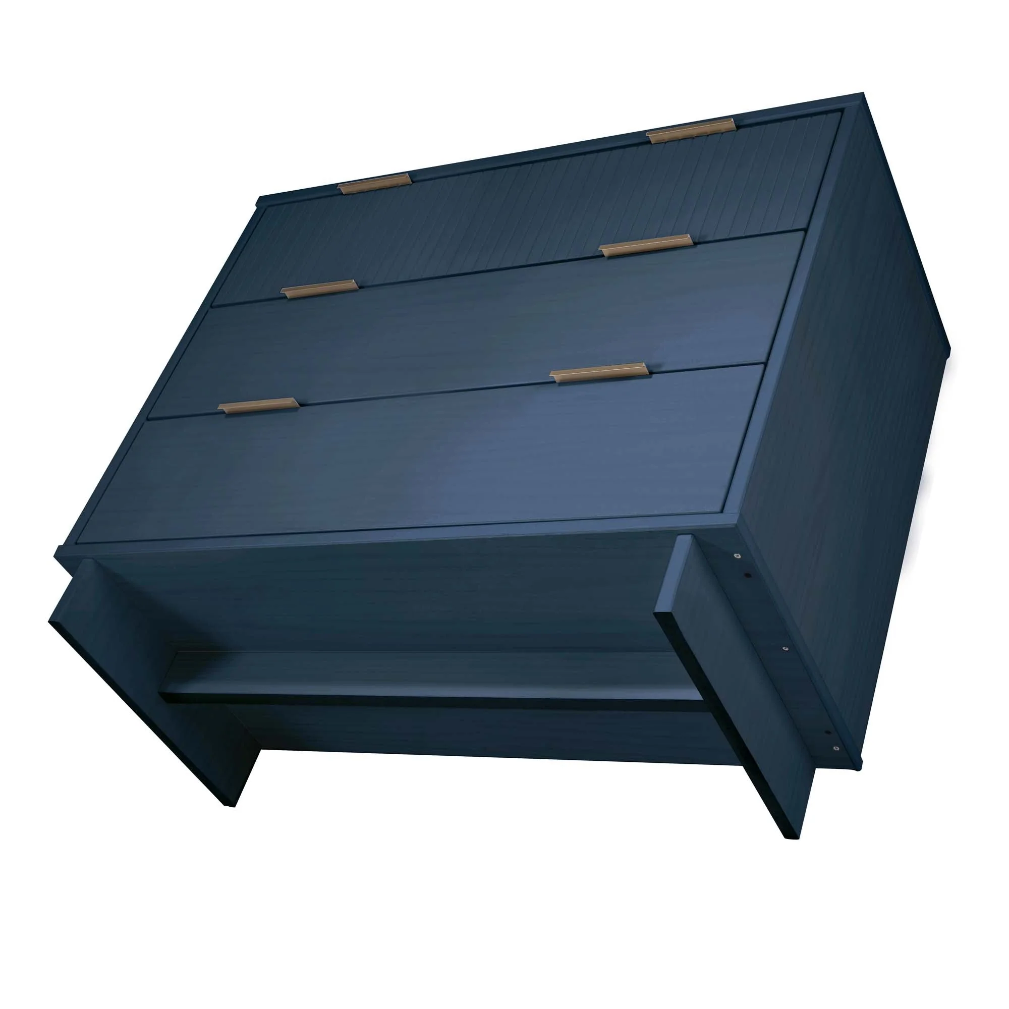 Granville 3-Piece Tall Narrow Chest, Double Dresser Set and Standard Dresser Set in Midnight Blue - Image 21