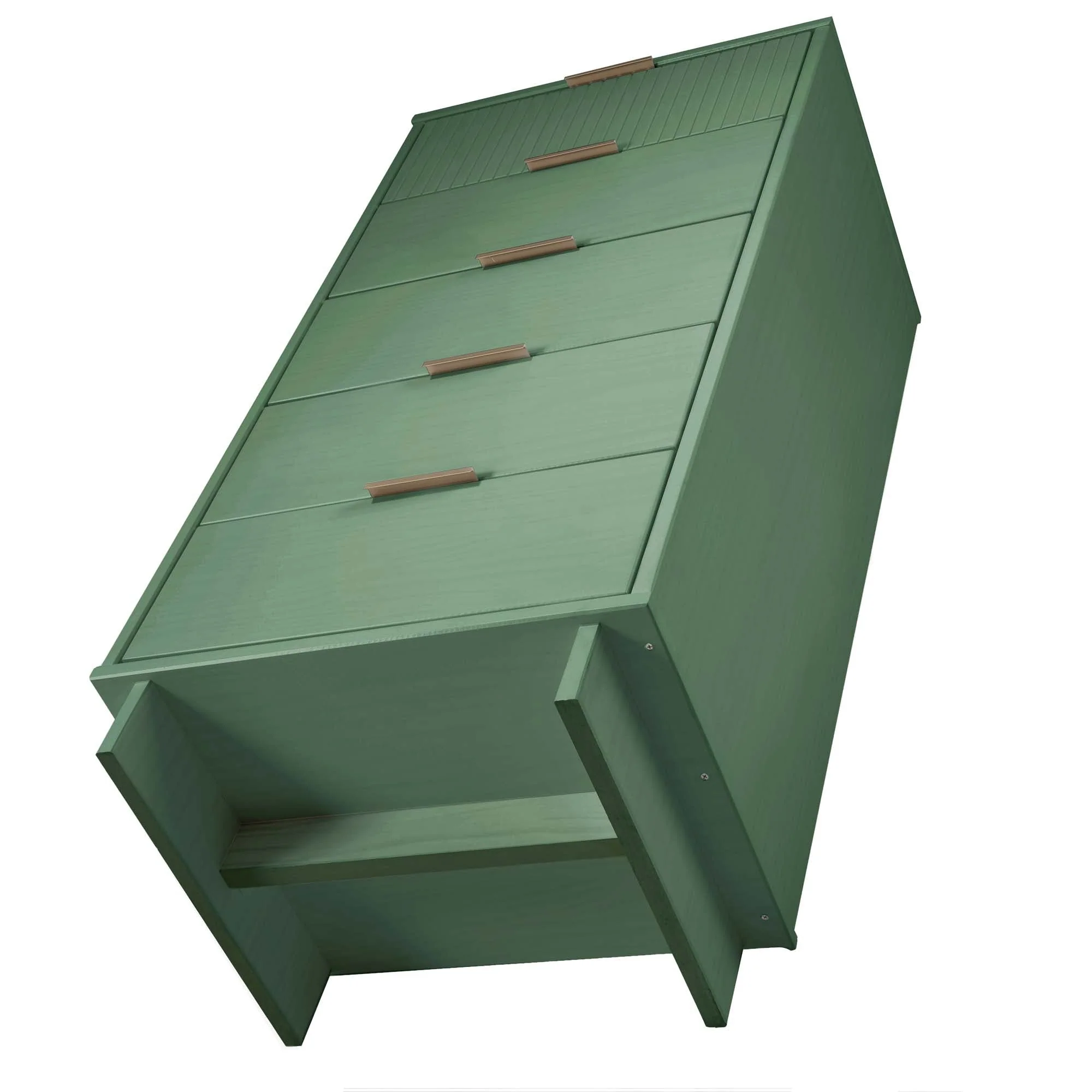 Granville 3-Piece Tall Narrow Chest, Double Dresser Set and Standard Dresser Set in Sage Green - Image 14