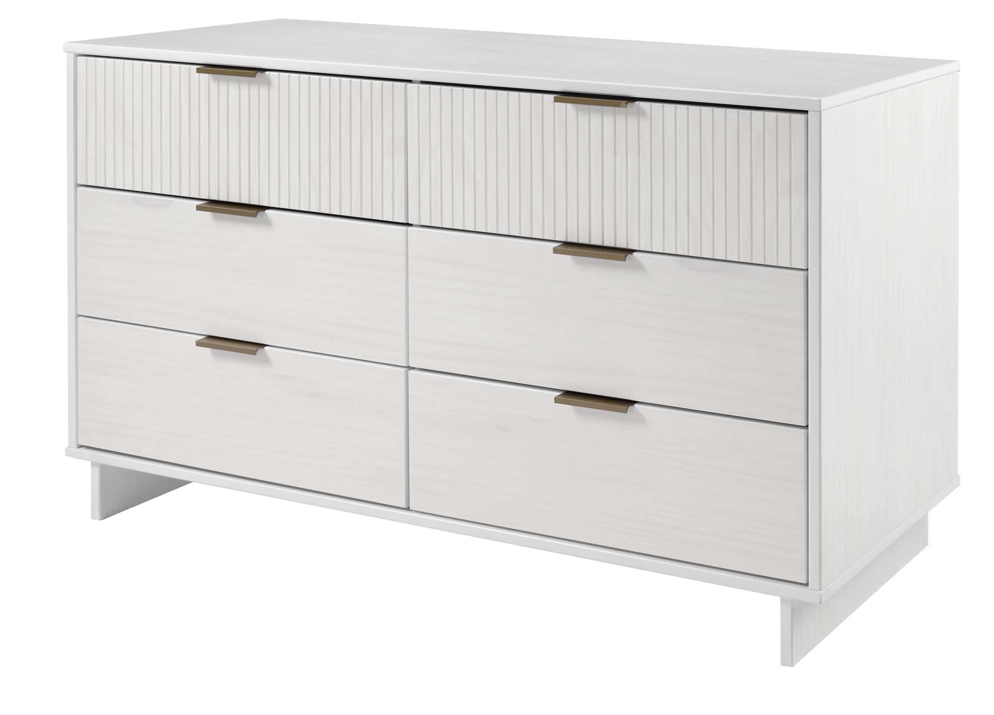 Granville 3-Piece Tall Narrow Chest, Double Dresser Set and Standard Dresser Set in White - Image 23