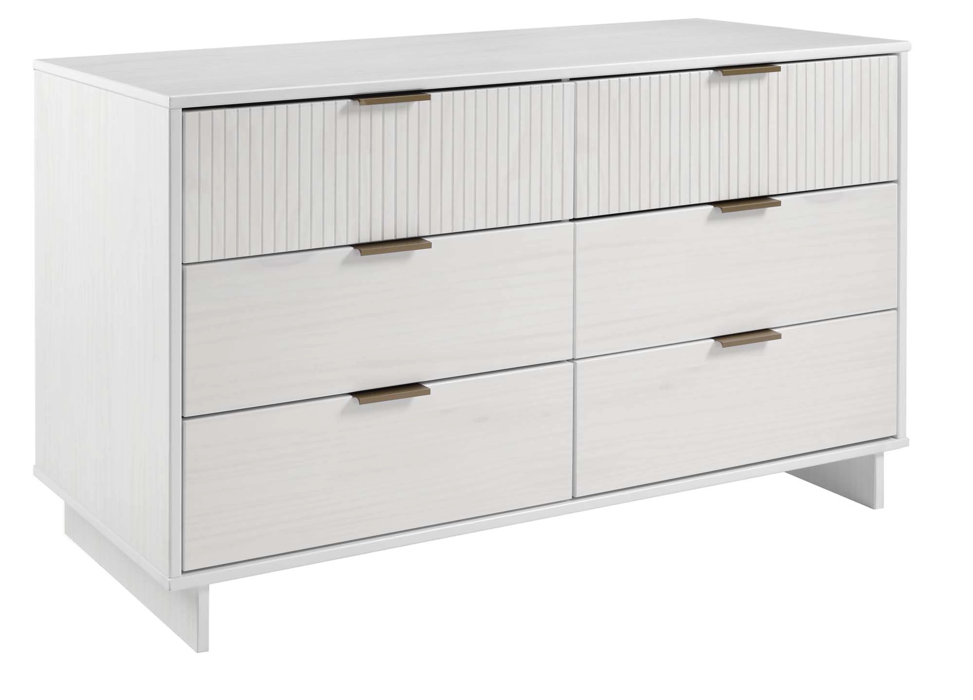 Granville 3-Piece Tall Narrow Chest, Double Dresser Set and Standard Dresser Set in White - Image 24