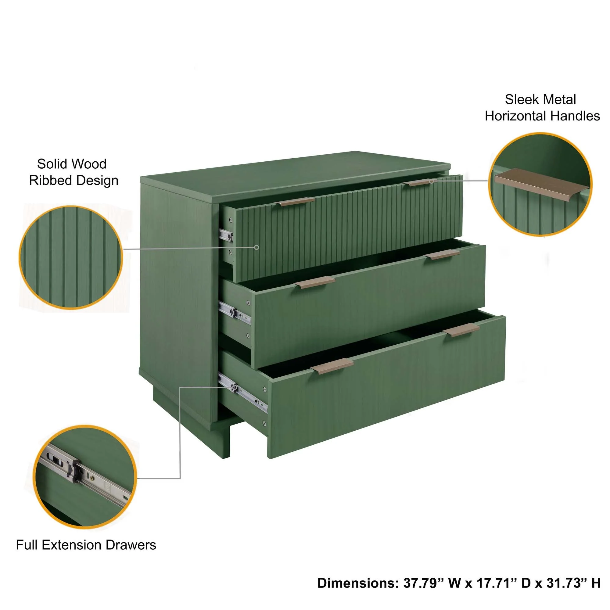 Granville 38.18 Standard Dresser in Sage Green - Image 4