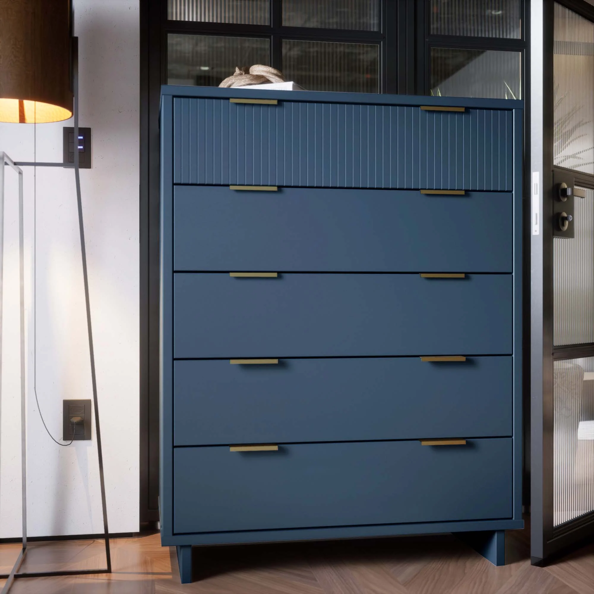 Granville 45.27 Tall Dresser in Midnight Blue - Image 2