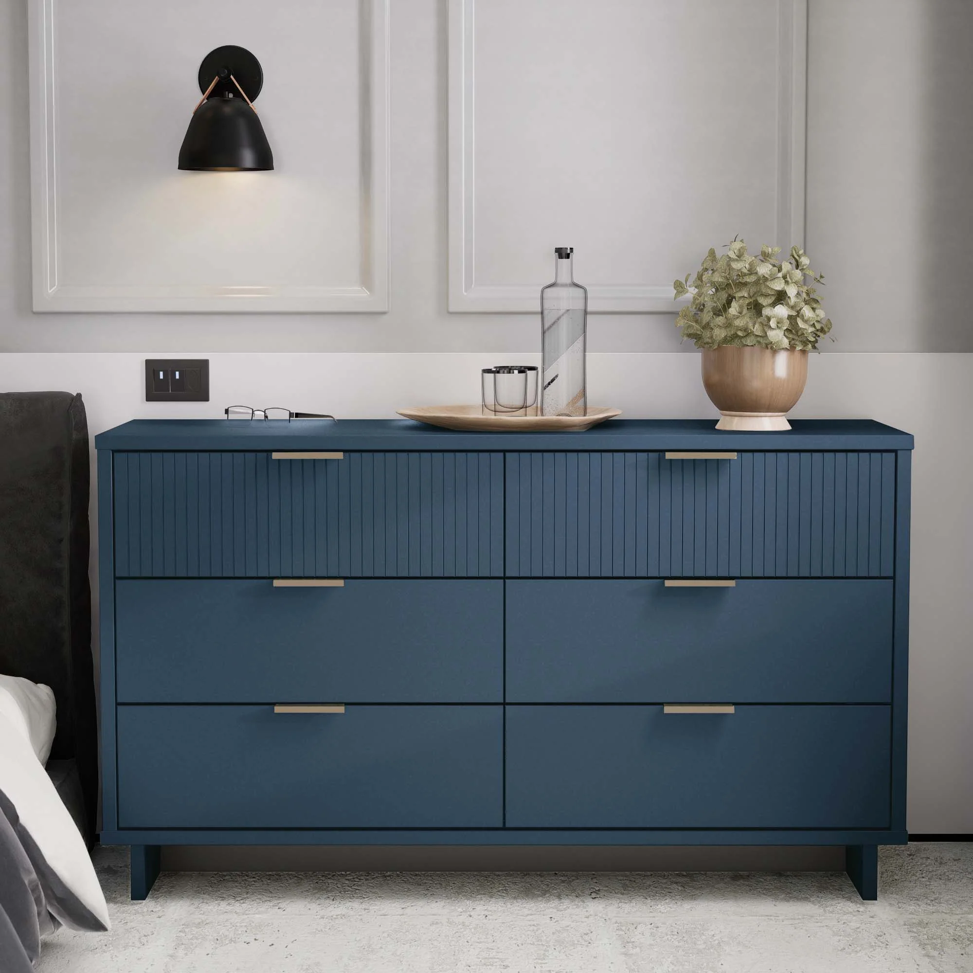 Granville 55.07 Double Wide Dresser in Midnight Blue - Image 2