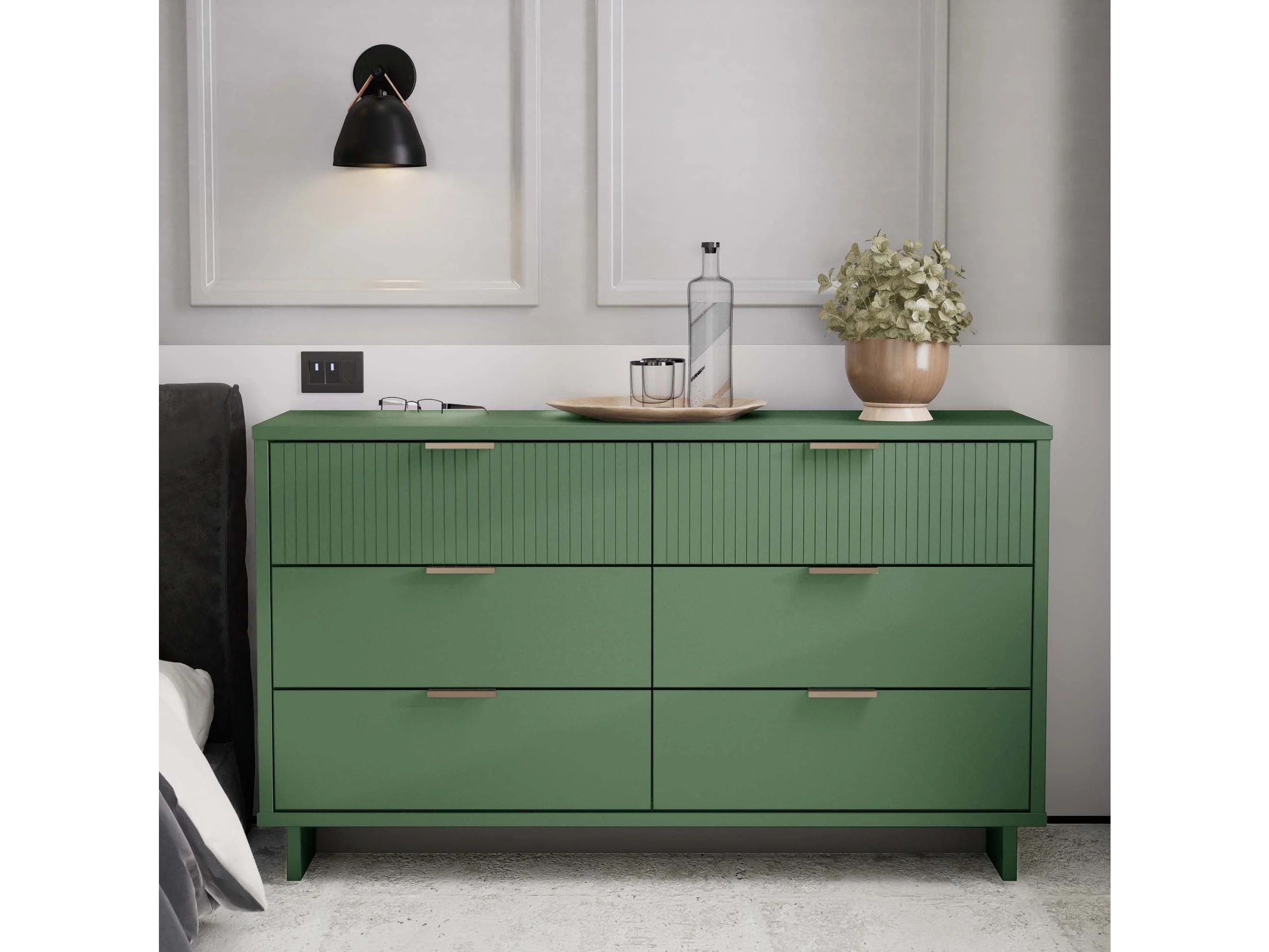 Granville 55.07 Double Wide Dresser in Sage Green