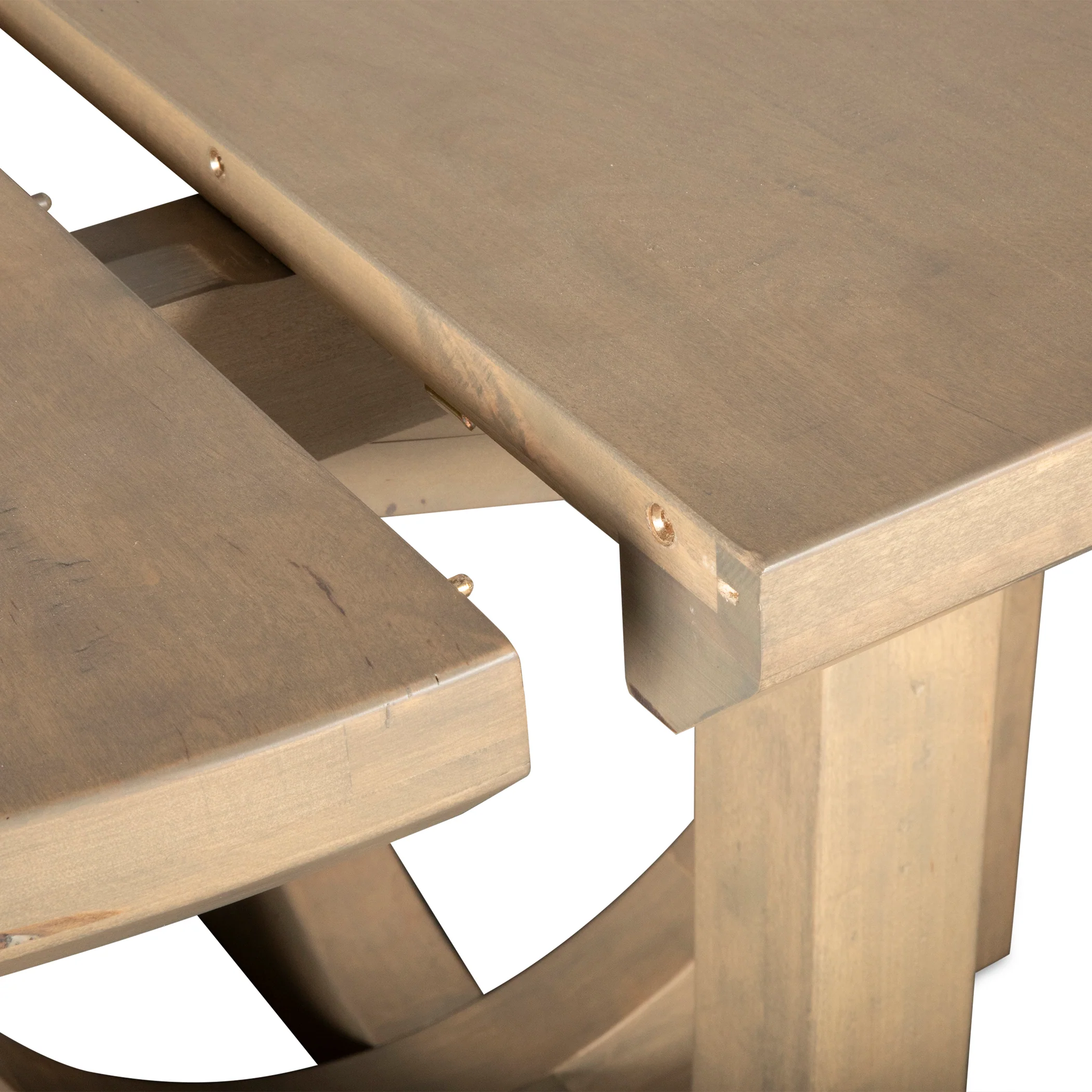 Grassroots Mission 42-60" Round Extension Dining Table in Gray Birch - Image 4