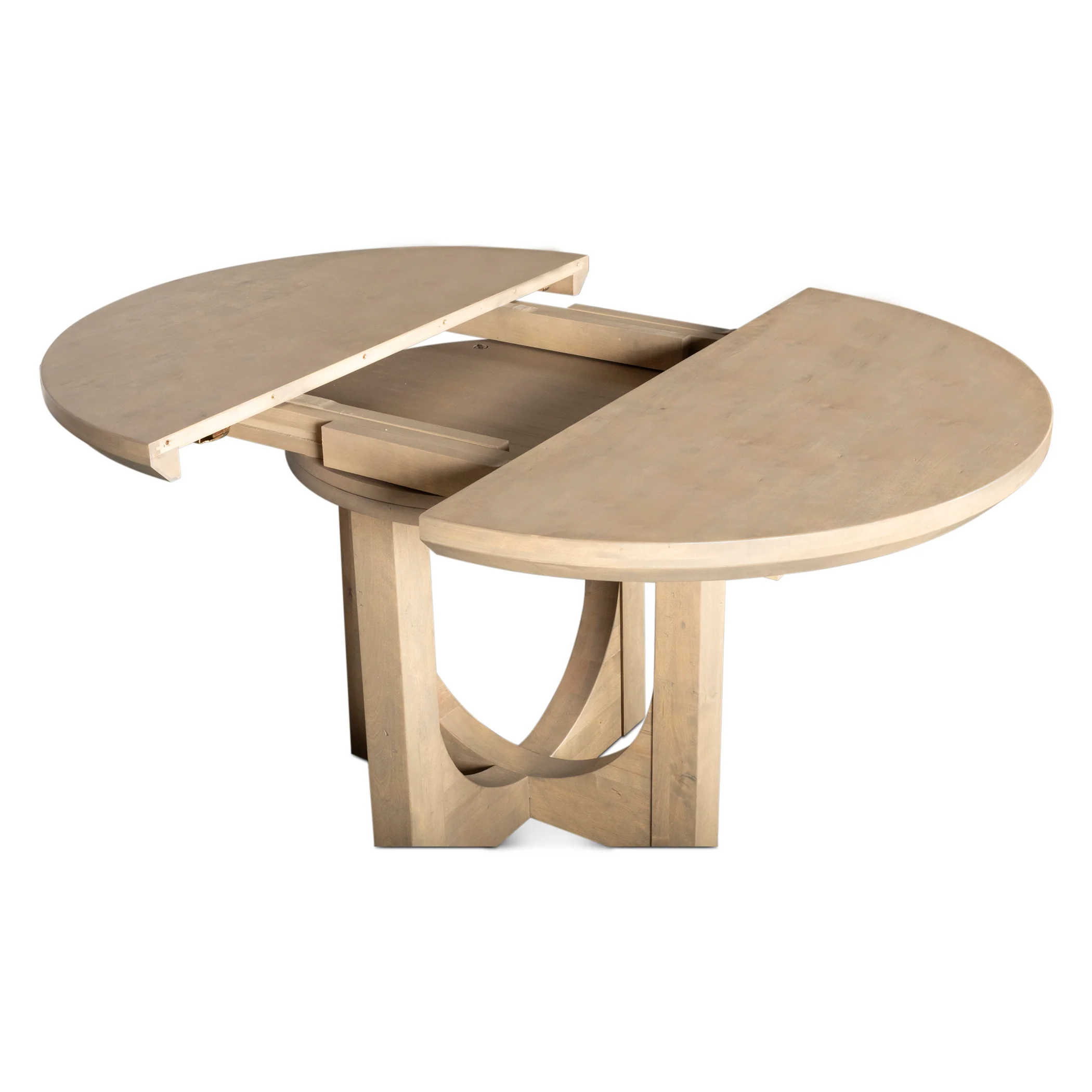 Grassroots Mission 42-60" Round Extension Dining Table in Gray Birch - Image 8