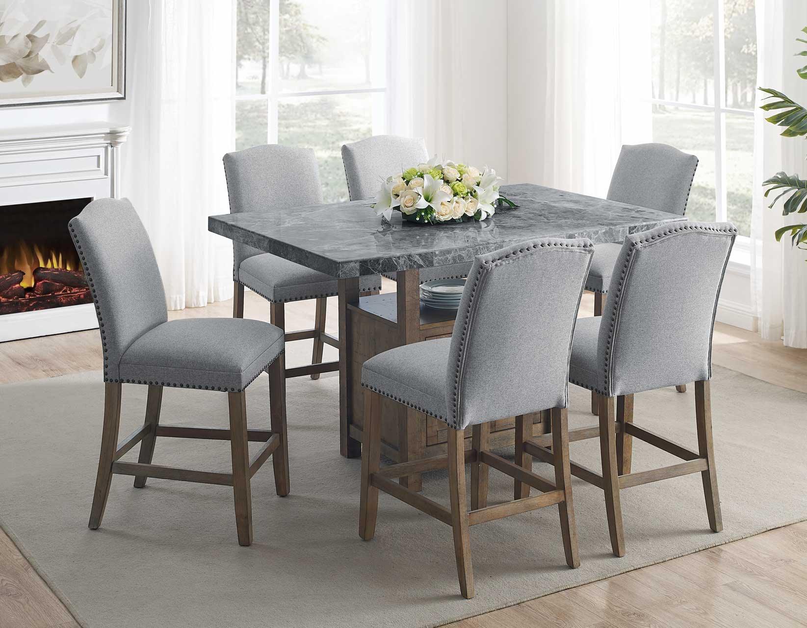 Grayson Gray 24″ Counter Stool, Upholstered with Nailhead - Image 9