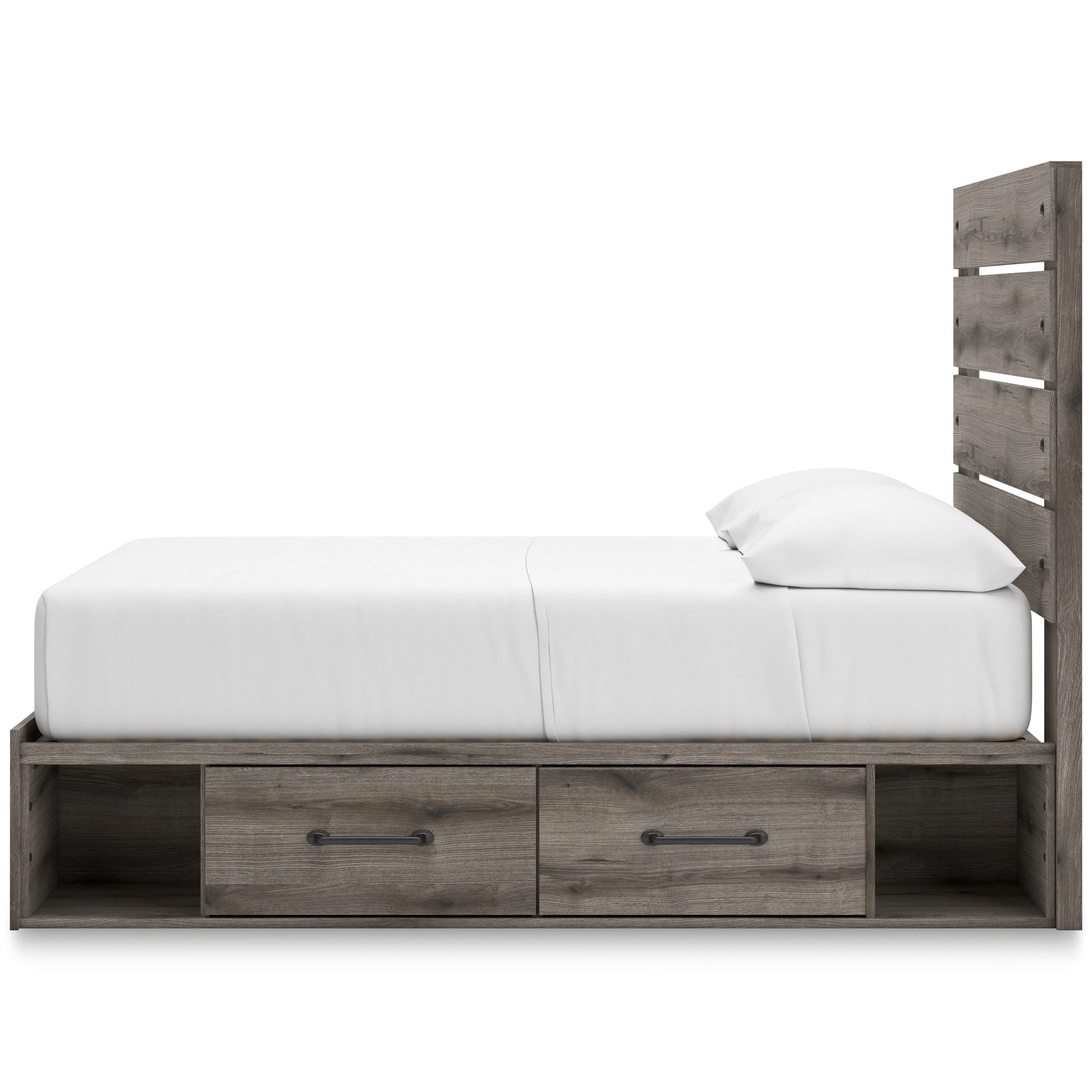 Graystorm Brown Gray Panel Storage Bedroom Set with 2 One-Side Drawers - Image 6