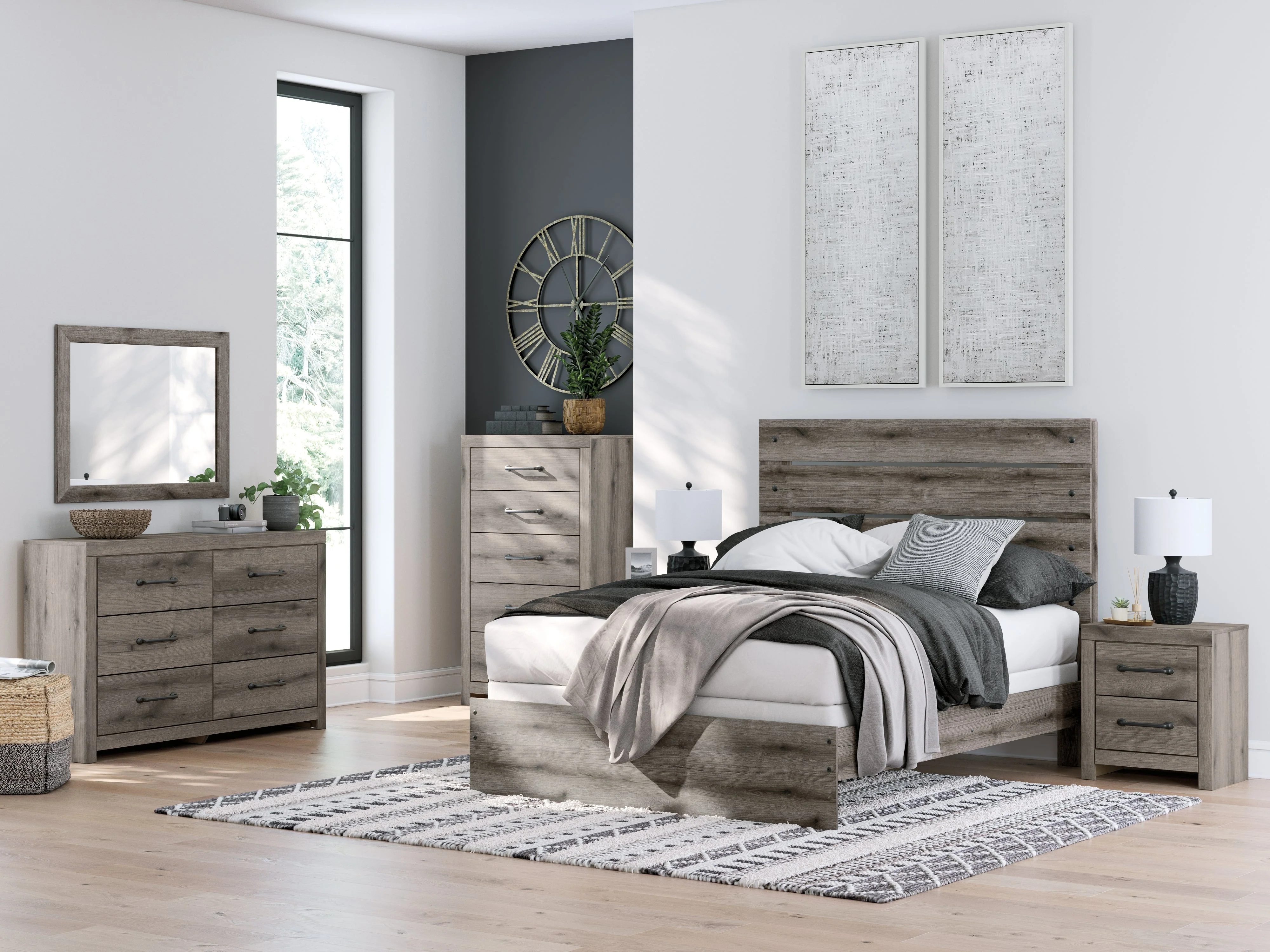Graystorm Brown Gray Queen Panel Bed - Image 2