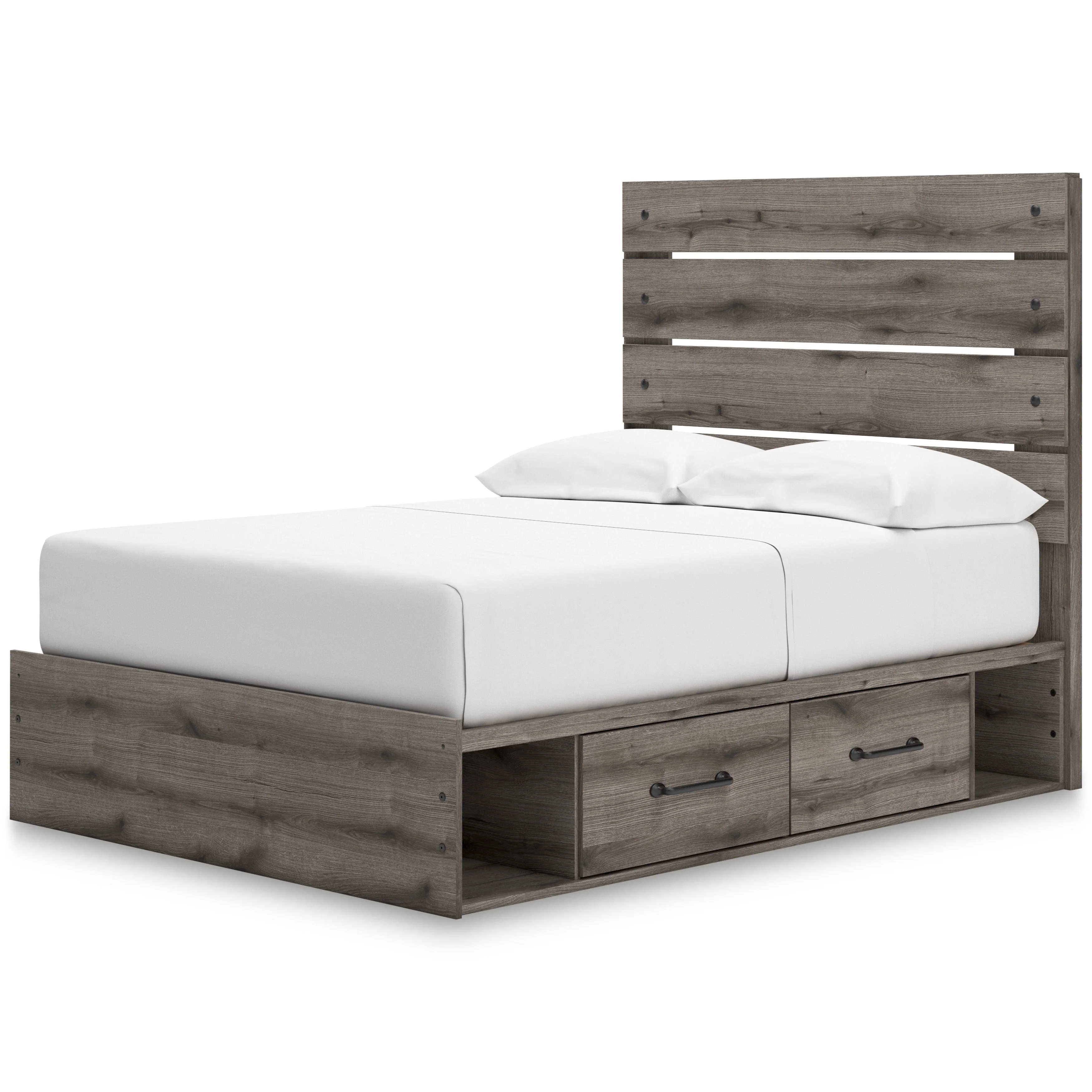 Graystorm Brown Gray Storage Panel Bedroom Set with 4 Side Drawers - Image 2