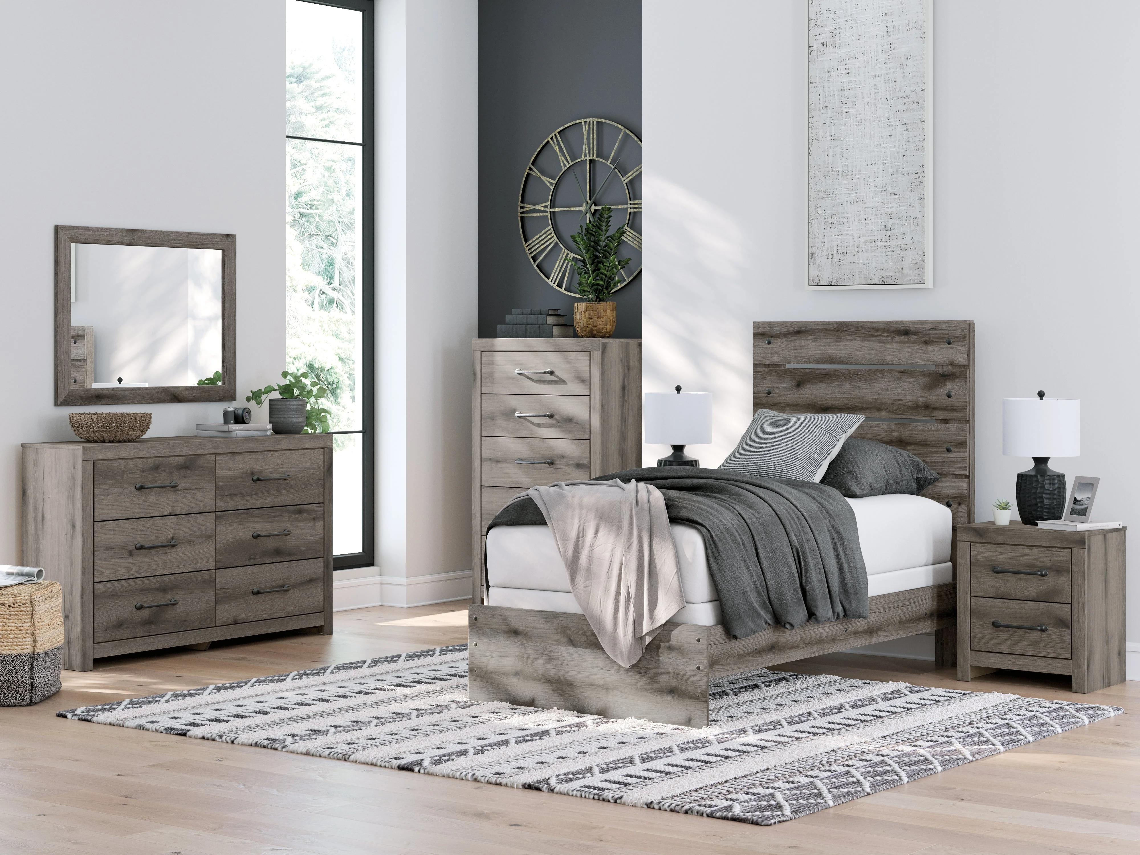 Graystorm Brown Gray Twin Panel Bed - Image 11