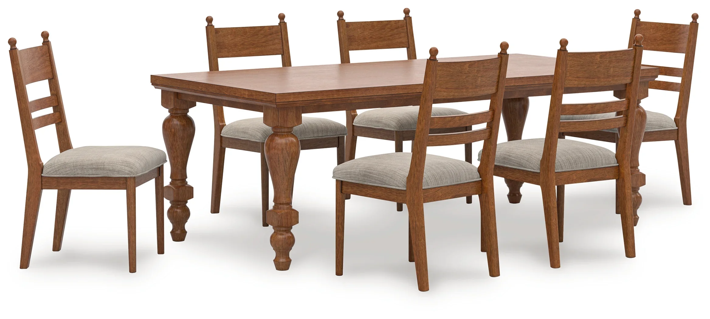 Greddinton Brown Rectangular Dining Table and 6 Chairs