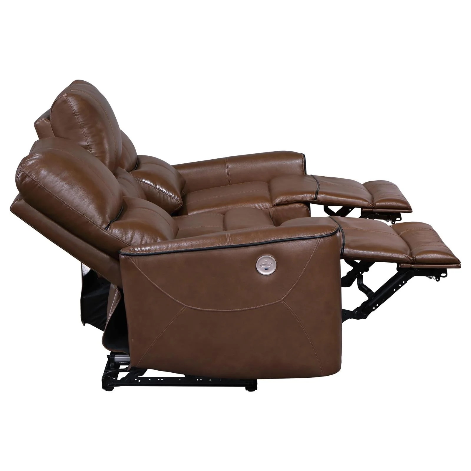 Greenfield Saddle Brown 2-Piece Upholstered Power Reclining Set - Image 7