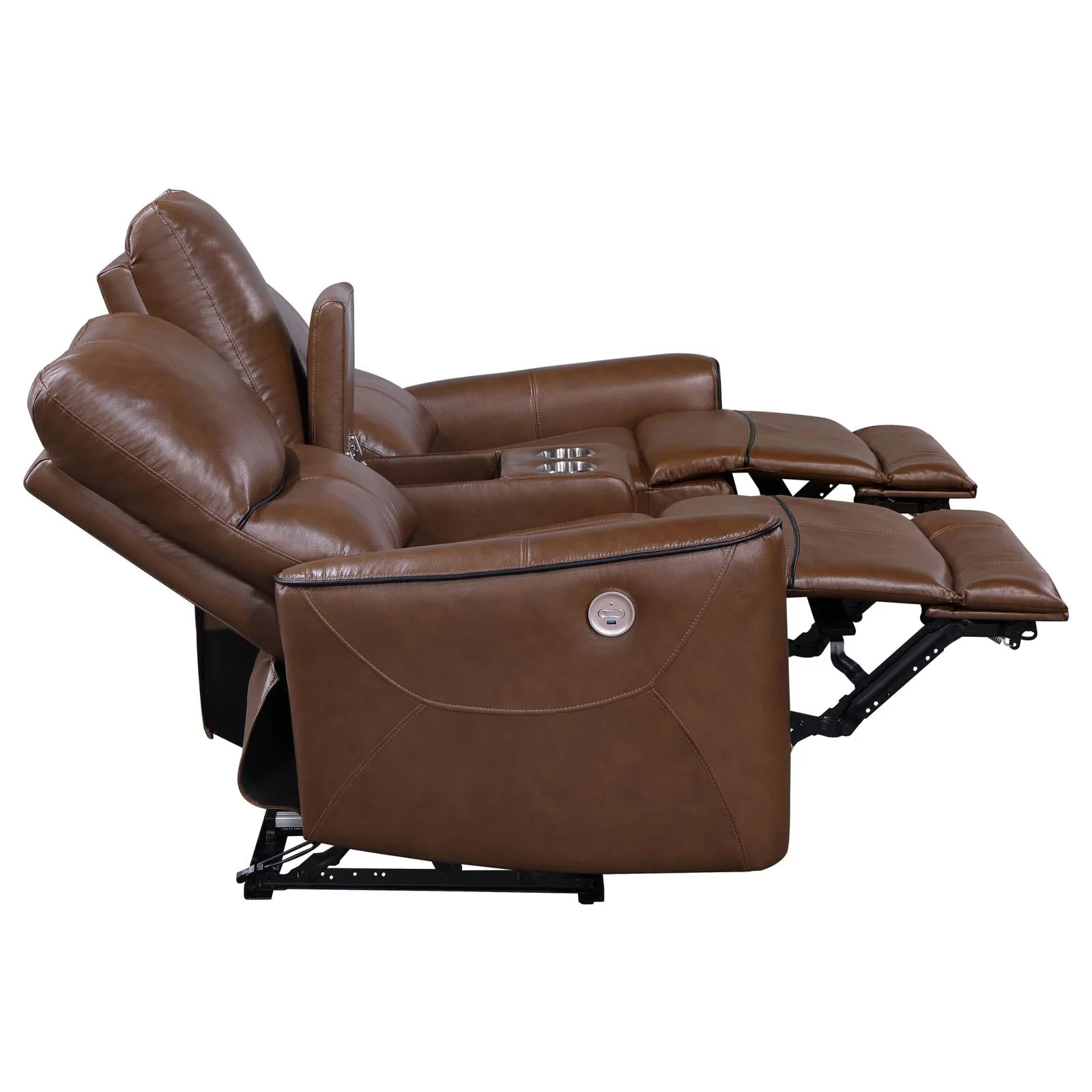 Greenfield Saddle Brown 3-Piece Upholstered Power Reclining Set - Image 11