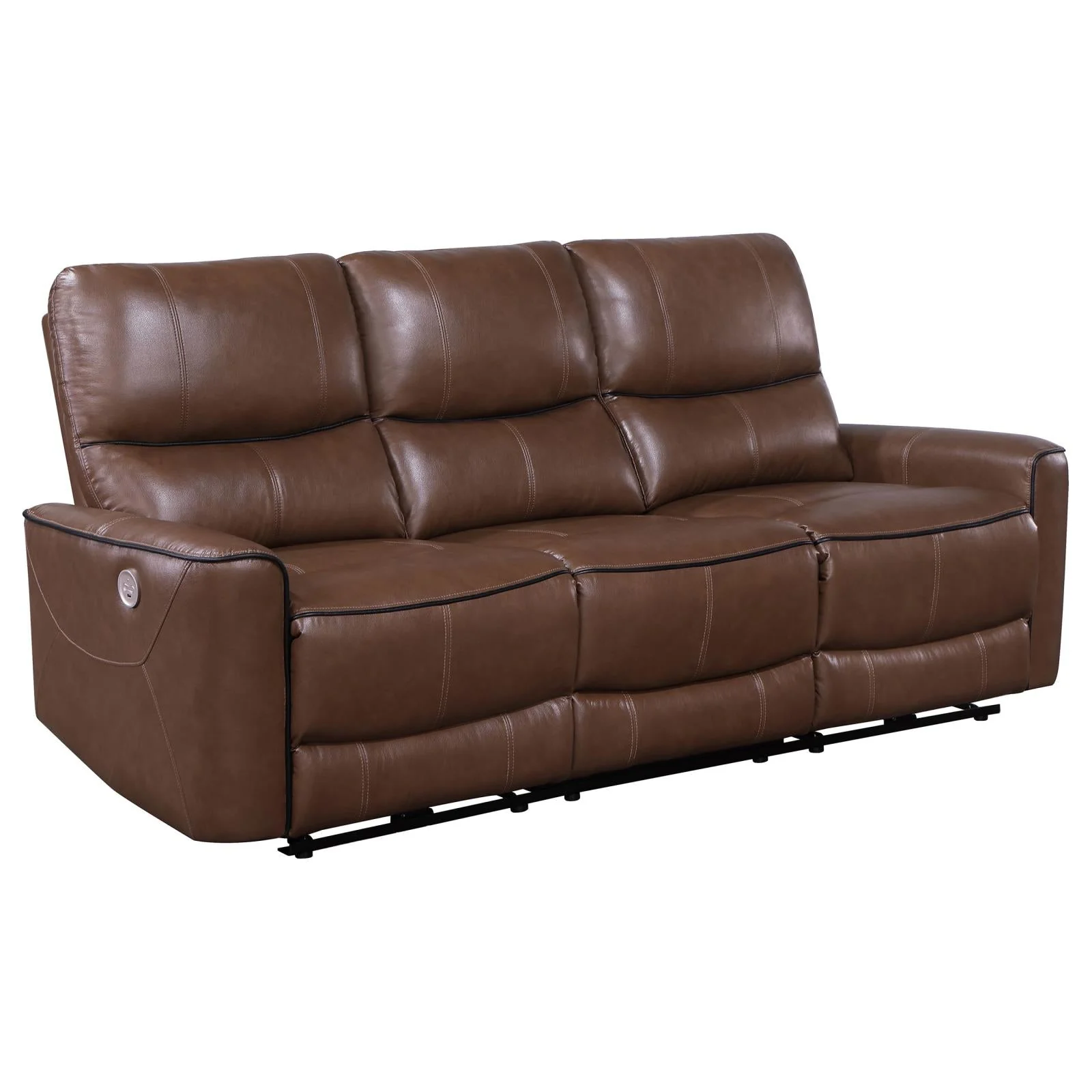 Greenfield Saddle Brown 3-Piece Upholstered Power Reclining Set - Image 4