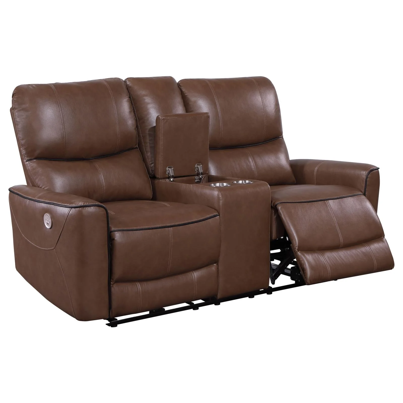 Greenfield Saddle Brown 3-Piece Upholstered Power Reclining Set - Image 9