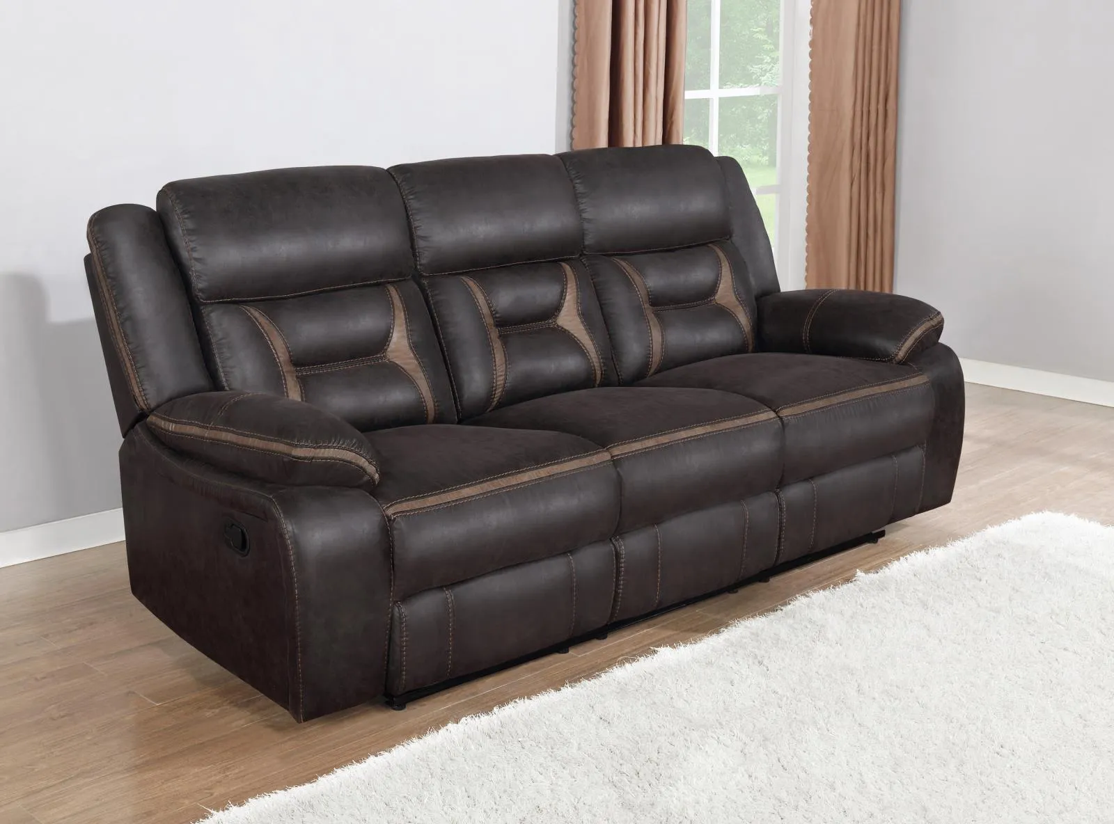 Greer Dark Brown 2-Piece Upholstered Tufted Living Room Set - Image 2