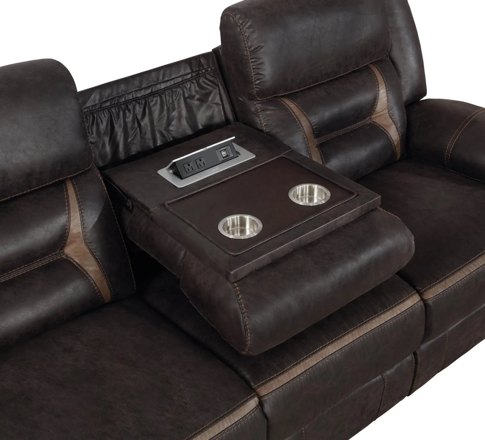 Greer Dark Brown 2-Piece Upholstered Tufted Living Room Set - Image 5