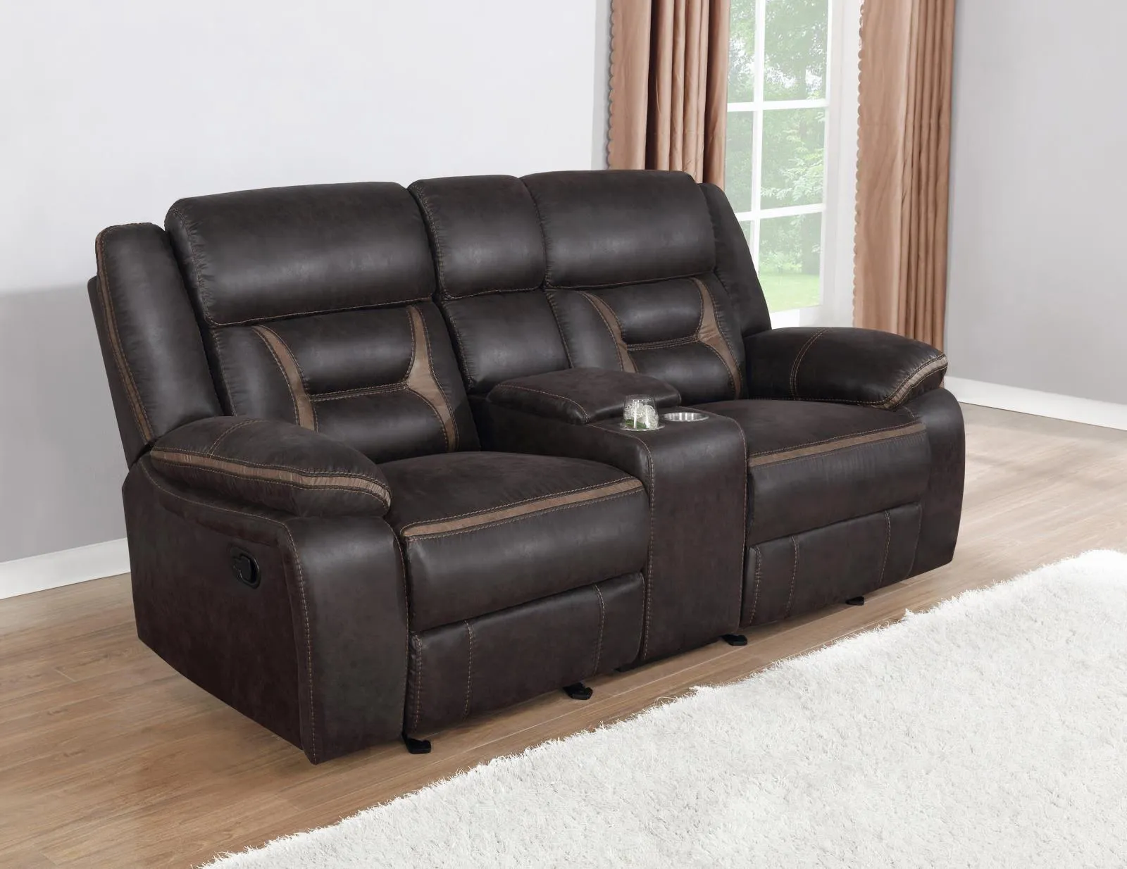 Greer Dark Brown 2-Piece Upholstered Tufted Living Room Set - Image 6