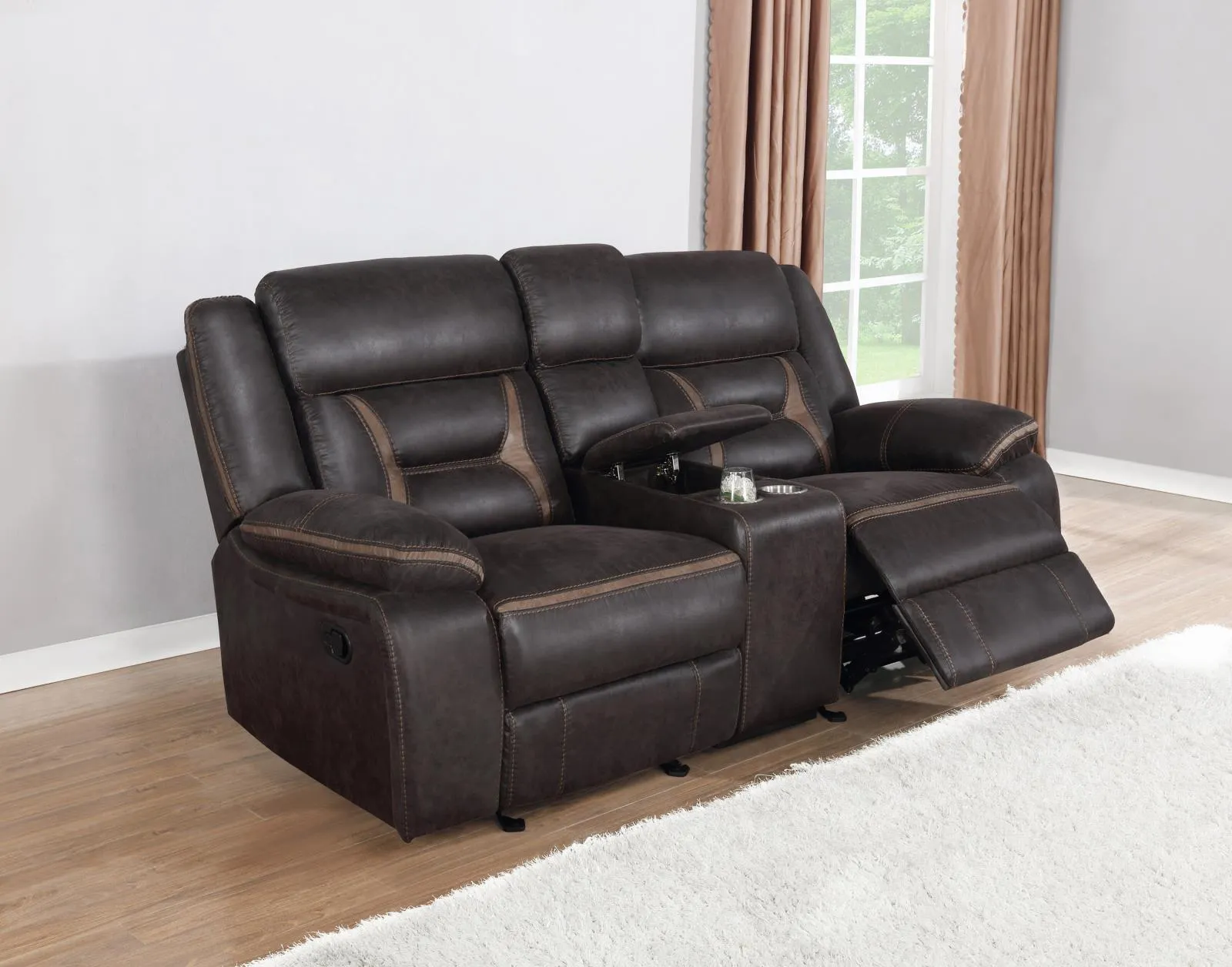 Greer Dark Brown 3-Piece Upholstered Tufted Living Room Set - Image 7
