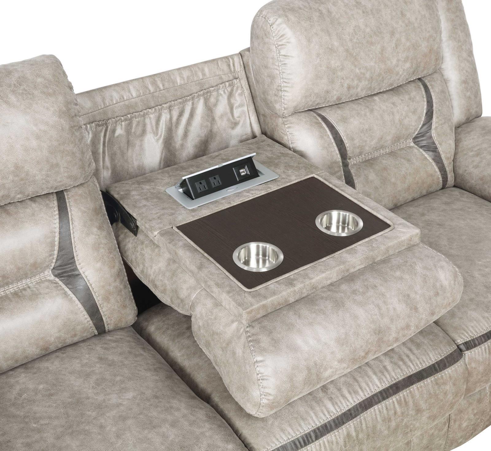 Greer Taupe 3-Piece Upholstered Tufted Living Room Set - Image 5